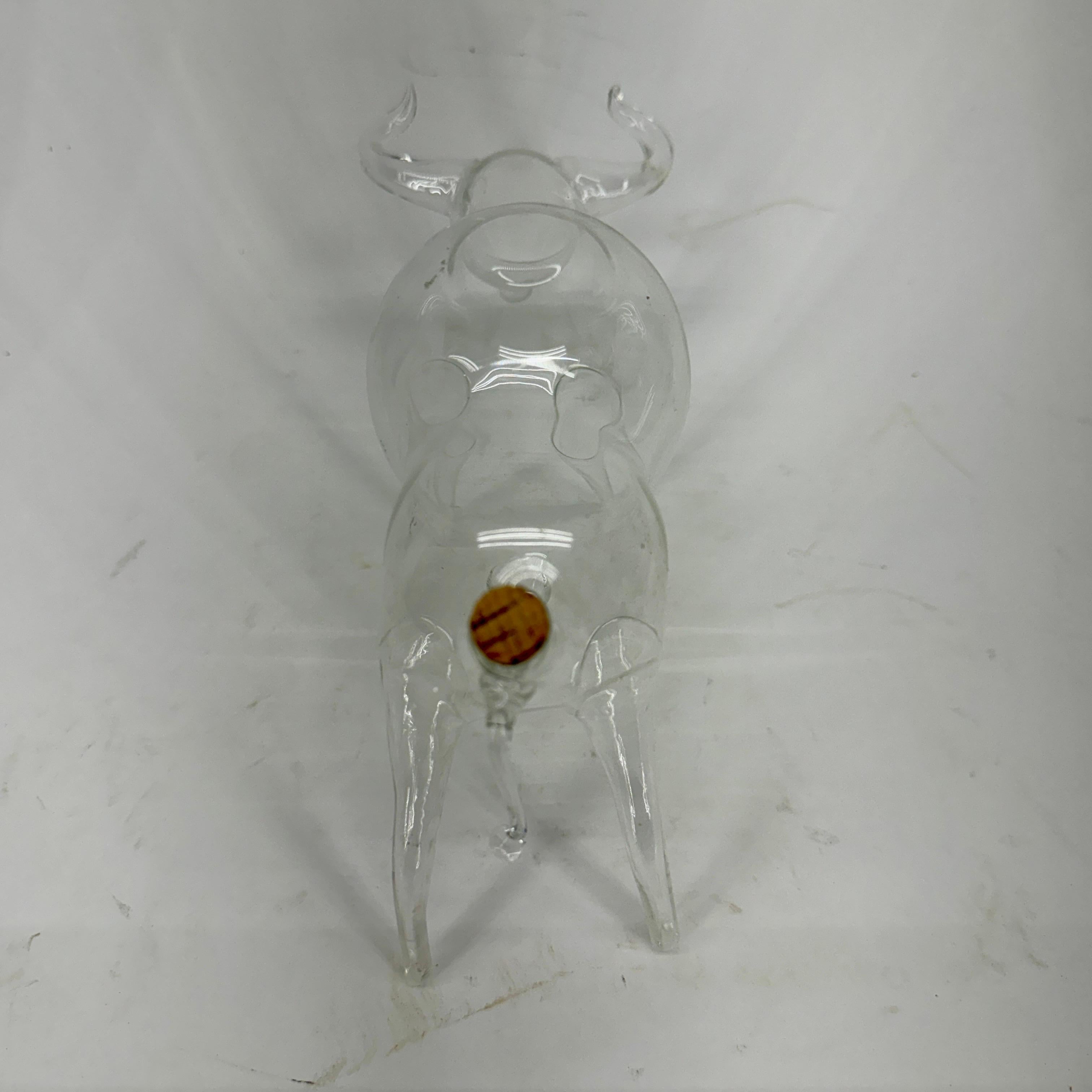 German Art Glass Bull Whiskey Decanter Sculpture  For Sale 10