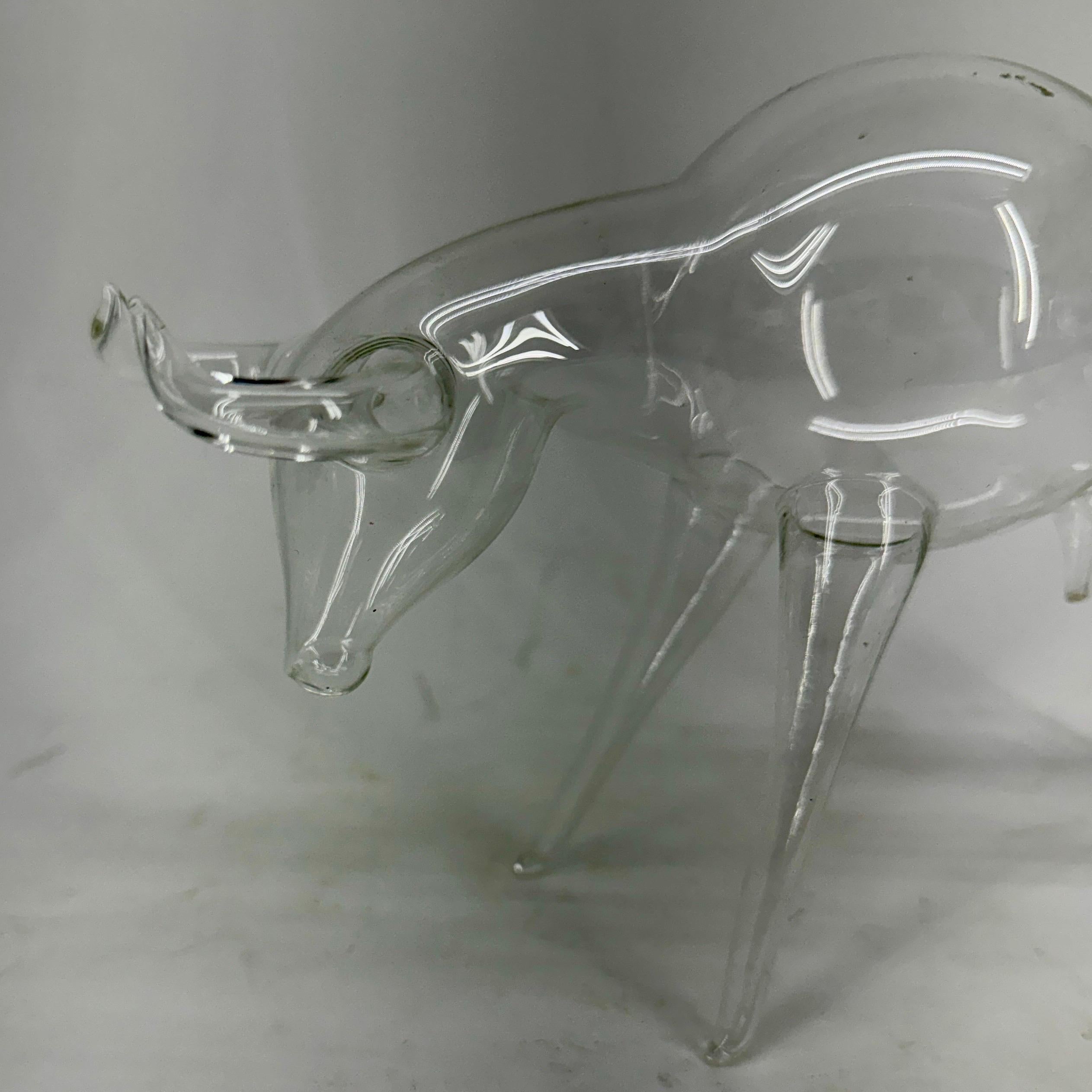 German Art Glass Bull Whiskey Decanter Sculpture  For Sale 13