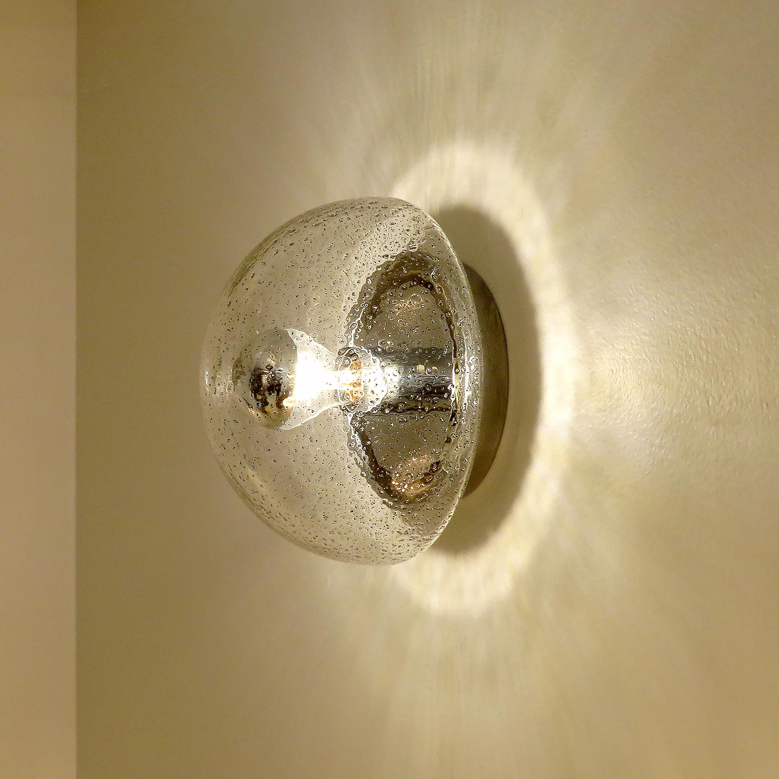 German Art Glass Wall Light by Hillebrand, 1970 4