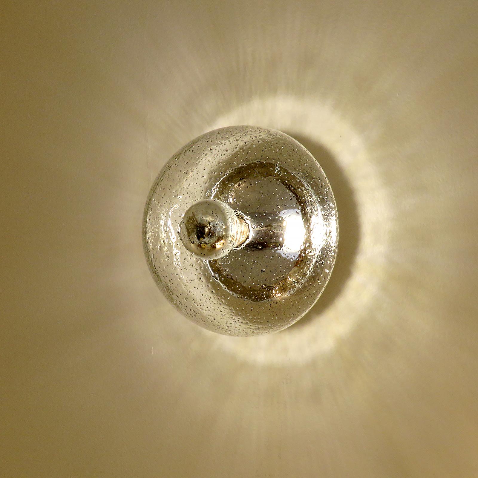 German Art Glass Wall Light by Hillebrand, 1970 3
