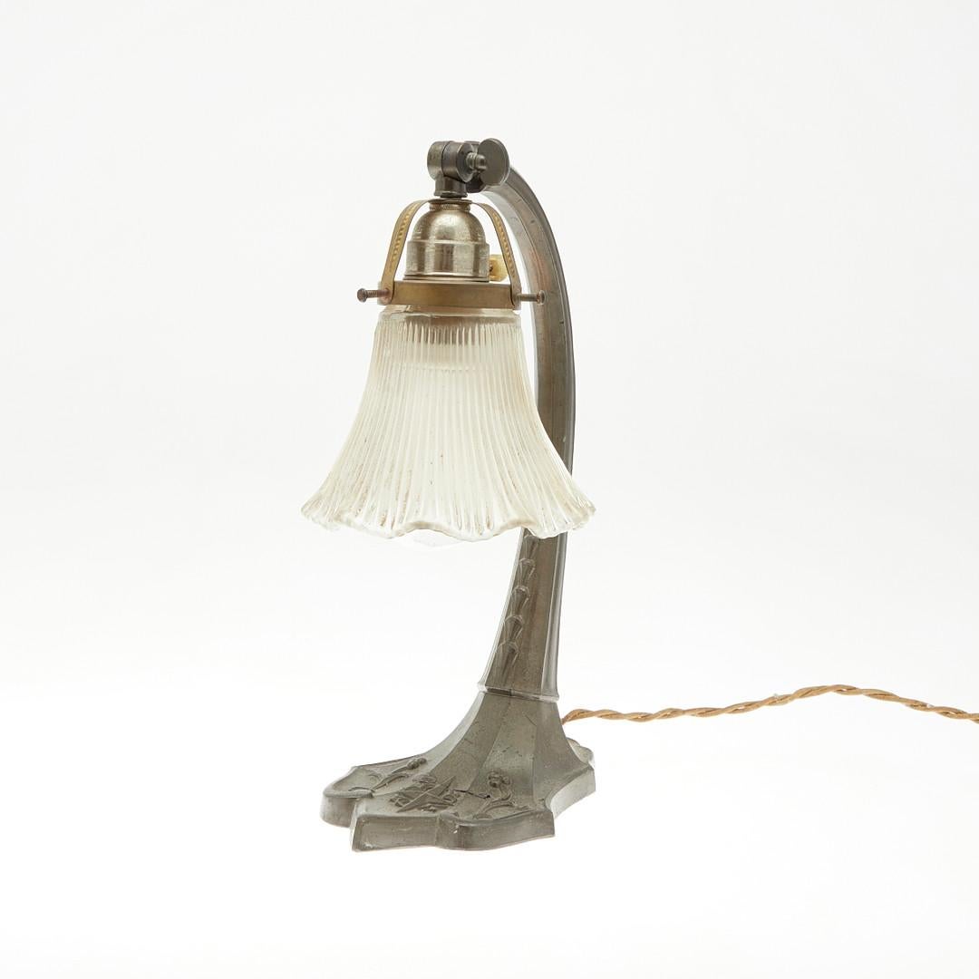 German Art Nouveau Brass Table Lamp In Fair Condition For Sale In Vienna, AT