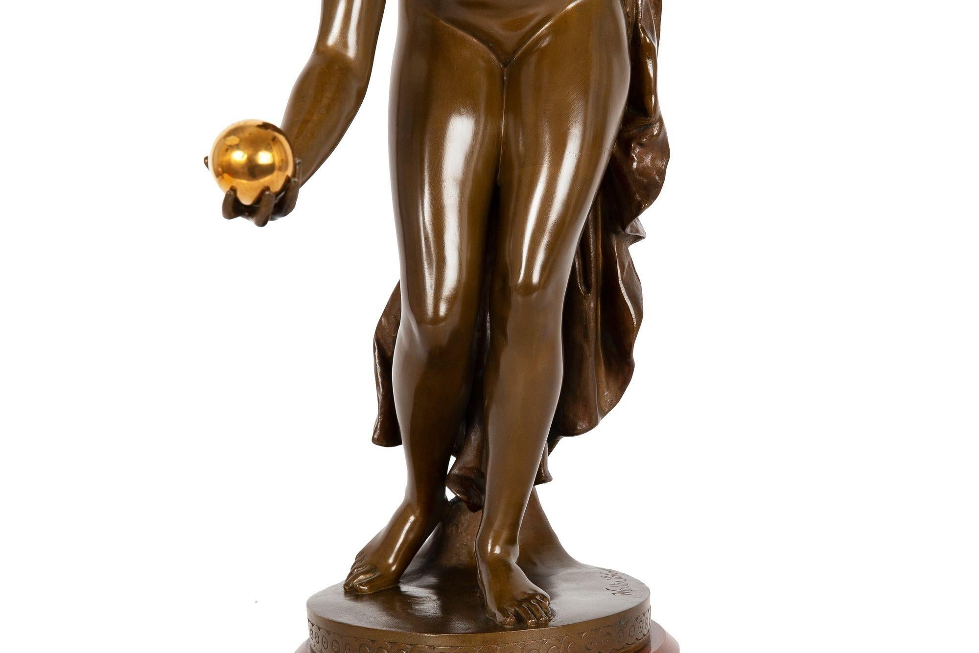 German Art Nouveau Bronze Sculpture “the Ball Player” by Walter Schott 2