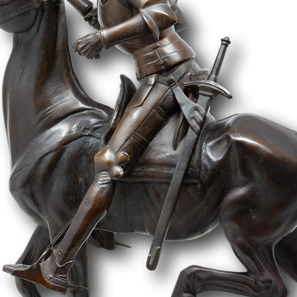 German Art Nouveau Jugendstil Bronze Don Quixote by Oskar Garvens  8