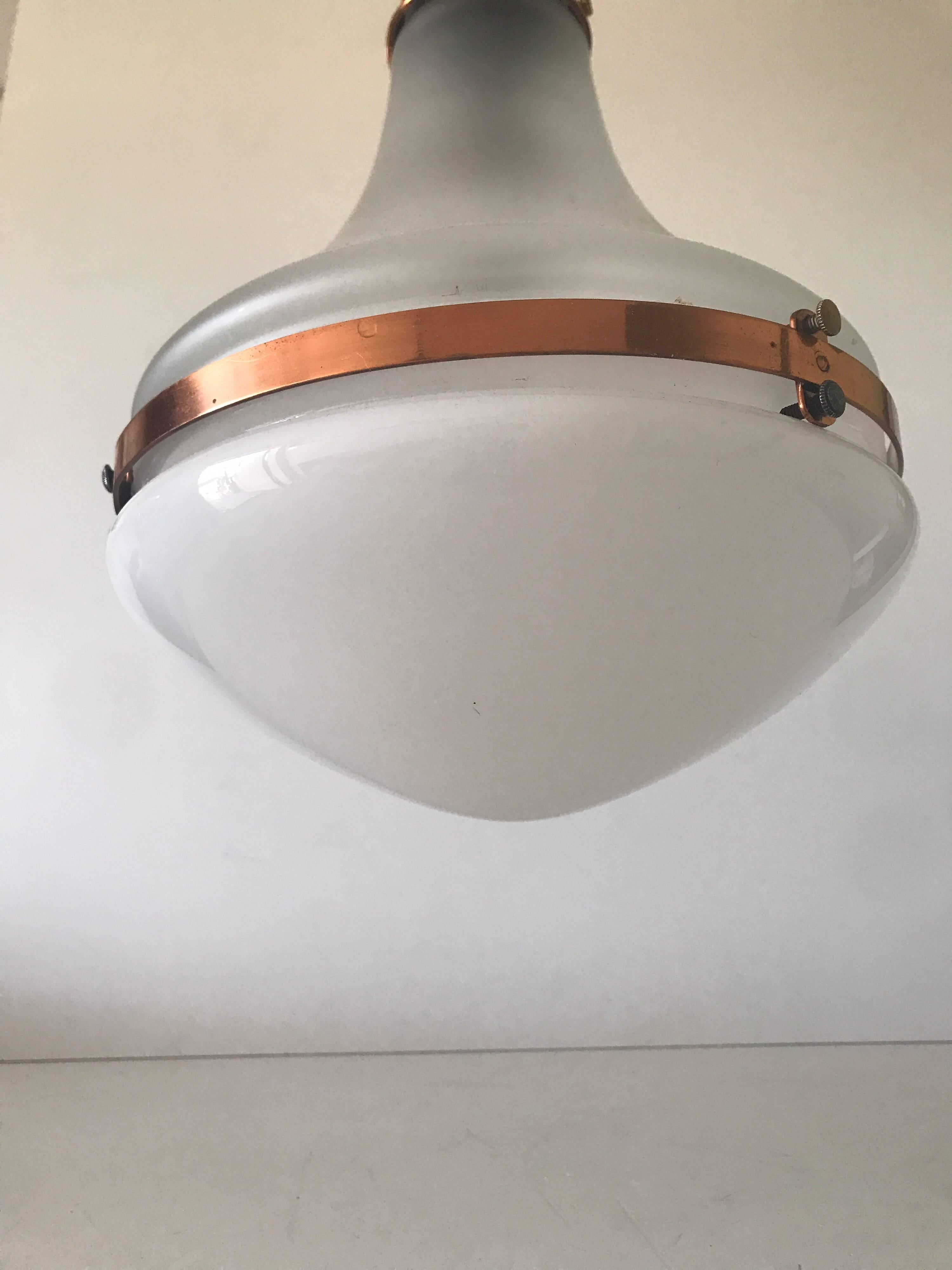 Copper German Art Nouveau Jugendstil Siemens Luzette Pendant Lamp by Peter Behrens For Sale