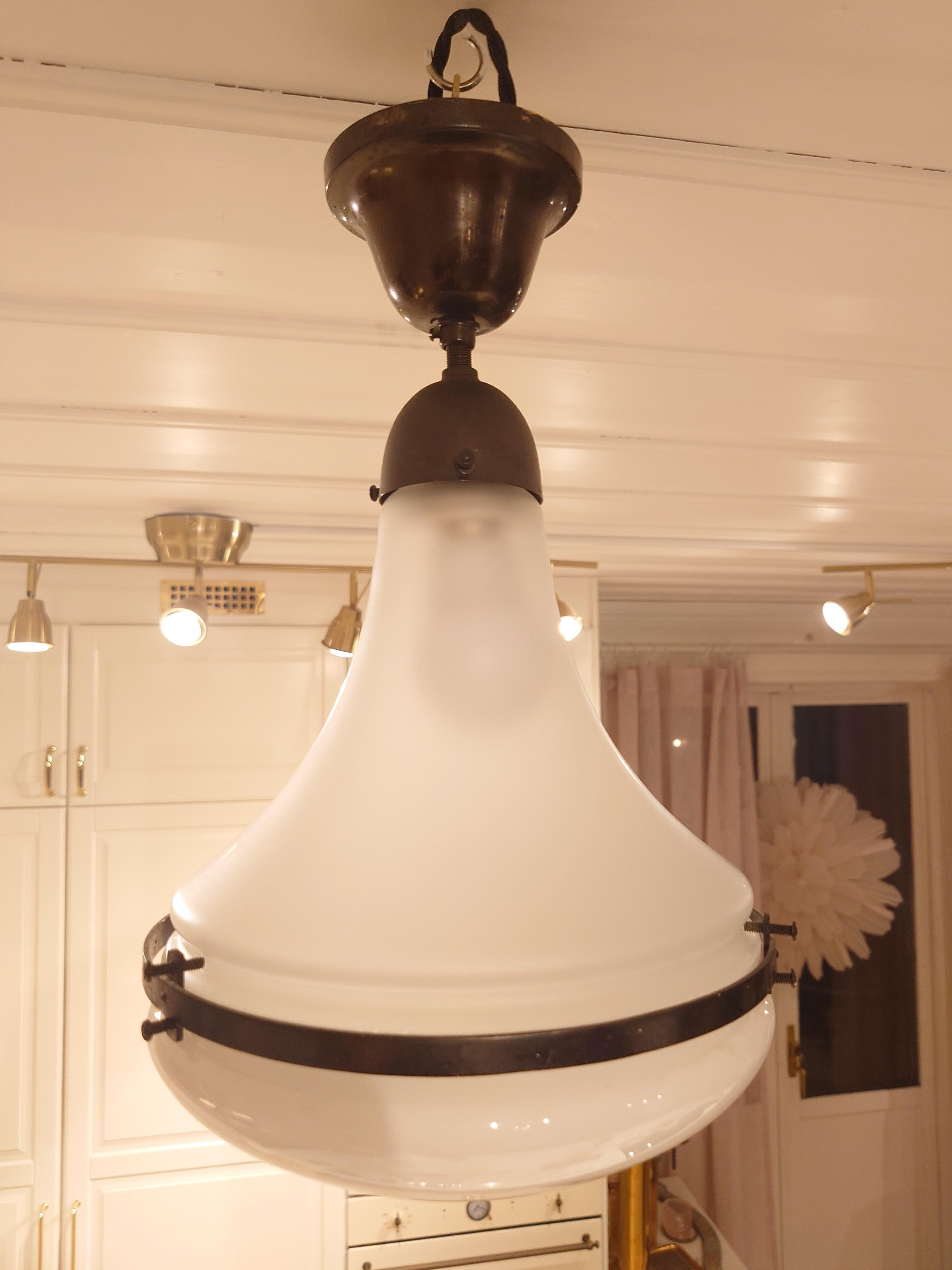 German Art Nouveau Jugendstil Siemens Luzette Pendant Lamp by Peter Behrens In Good Condition For Sale In Boden, SE