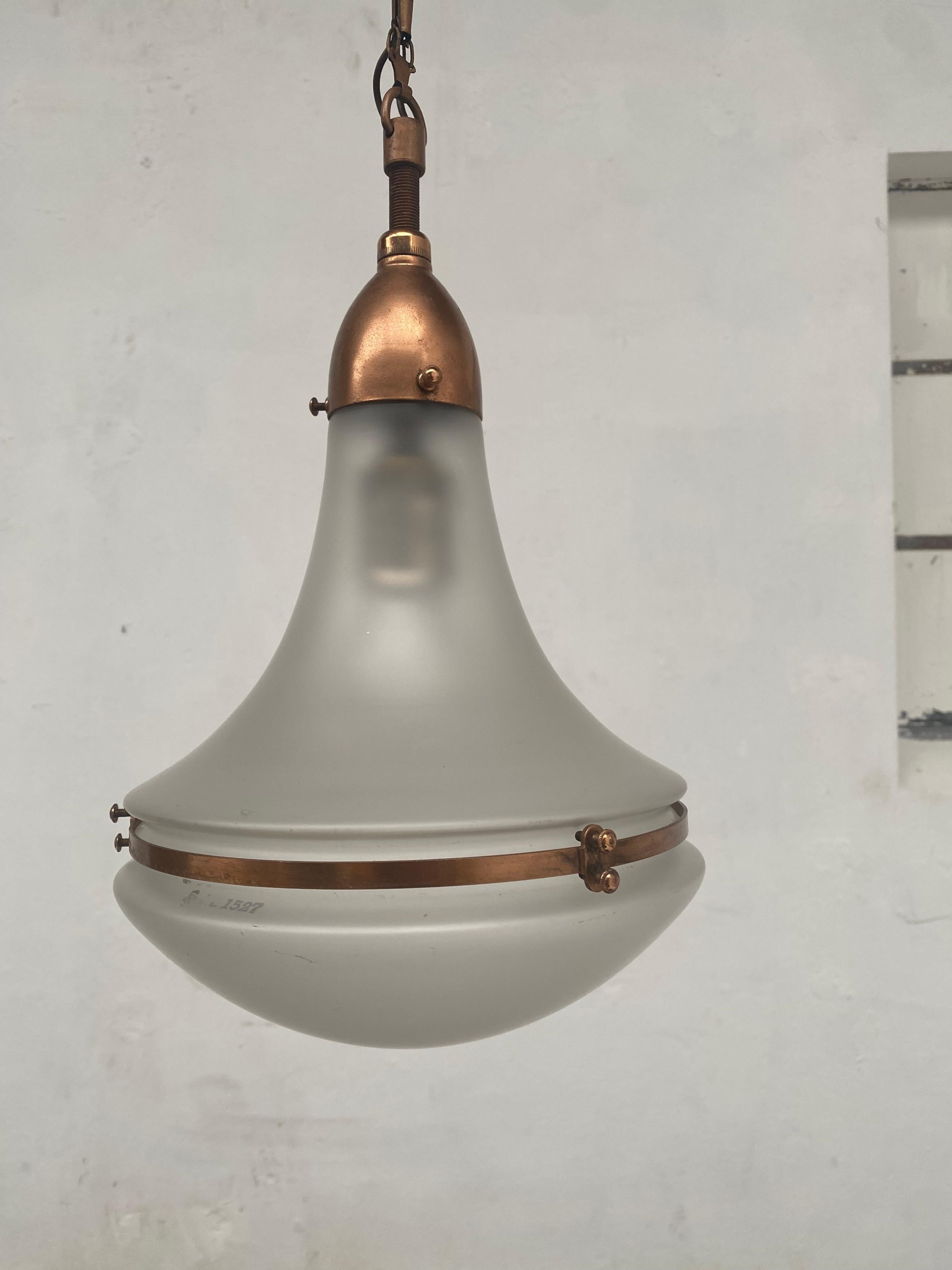 XX secolo Lampada a sospensione Siemens Luzette di Peter Behrens, in stile Art Nouveau Jugendstil tedesco. in vendita