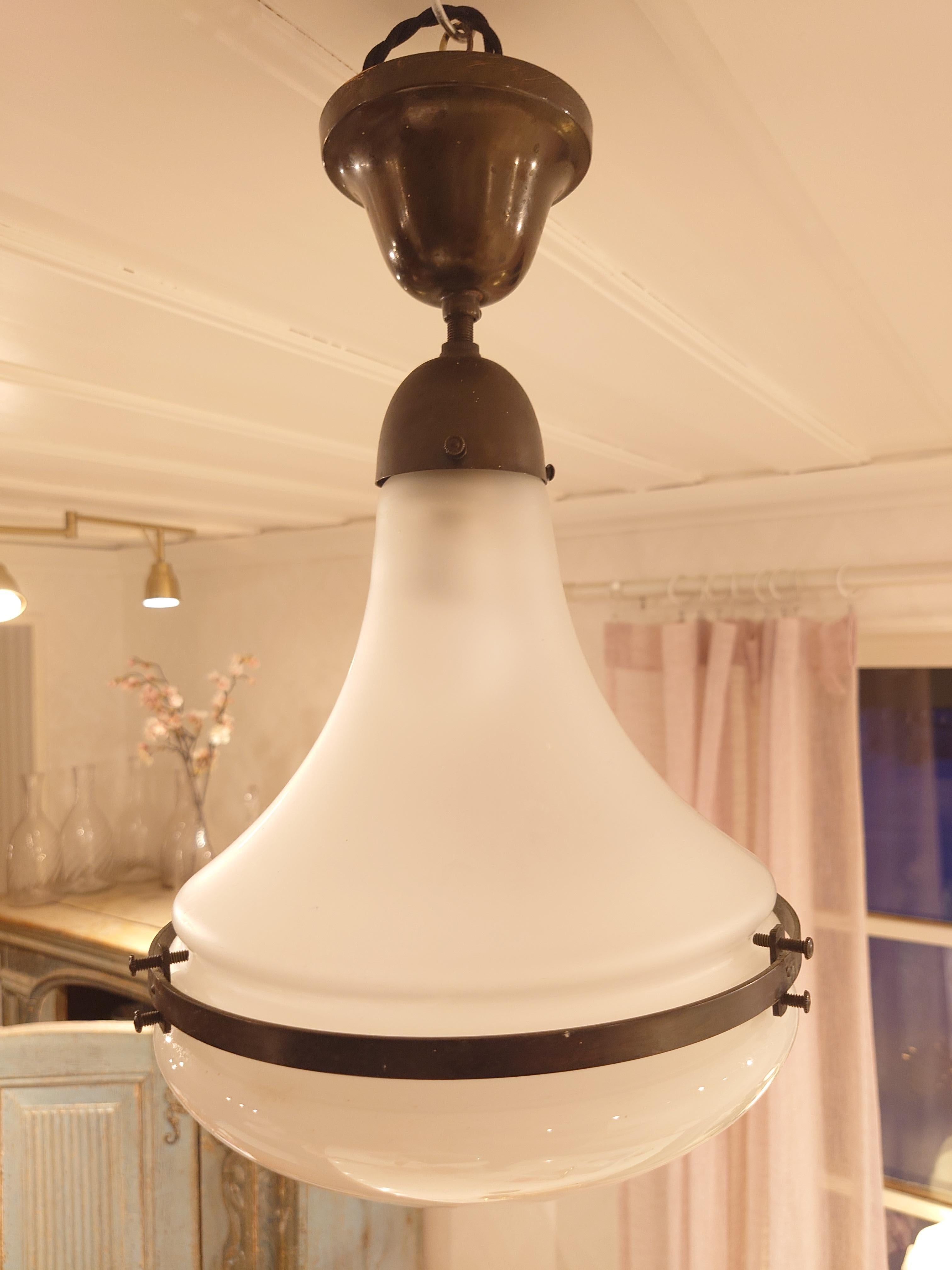 Early 20th Century German Art Nouveau Jugendstil Siemens Luzette Pendant Lamp by Peter Behrens For Sale