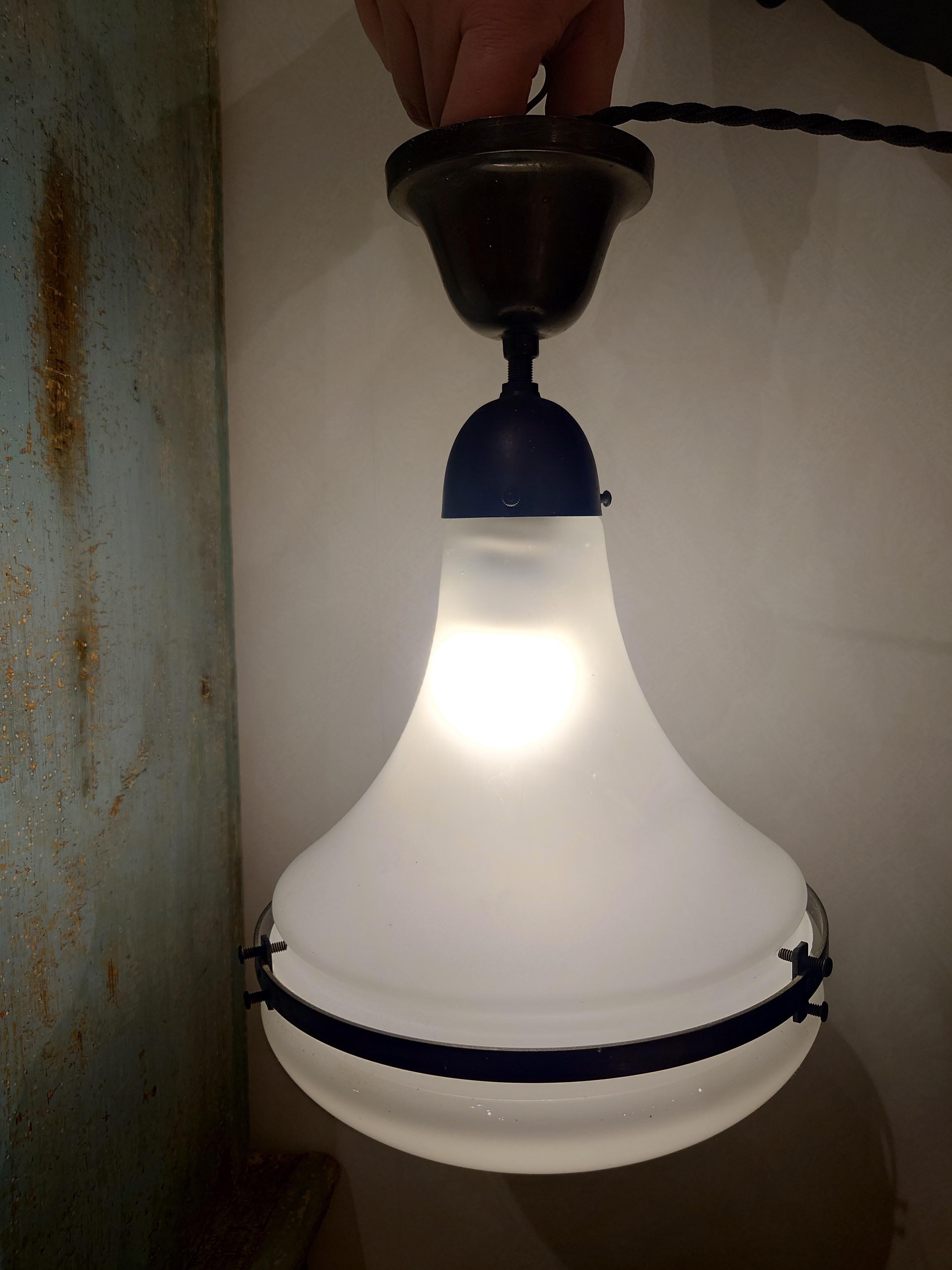 German Art Nouveau Jugendstil Siemens Luzette Pendant Lamp by Peter Behrens For Sale 1