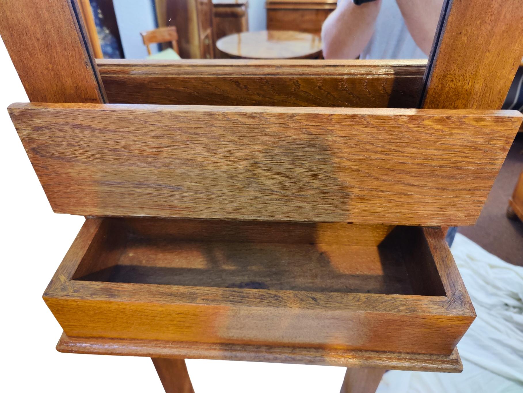 Polished German Art Nouveau Oakwood Wall Coat Rack For Sale