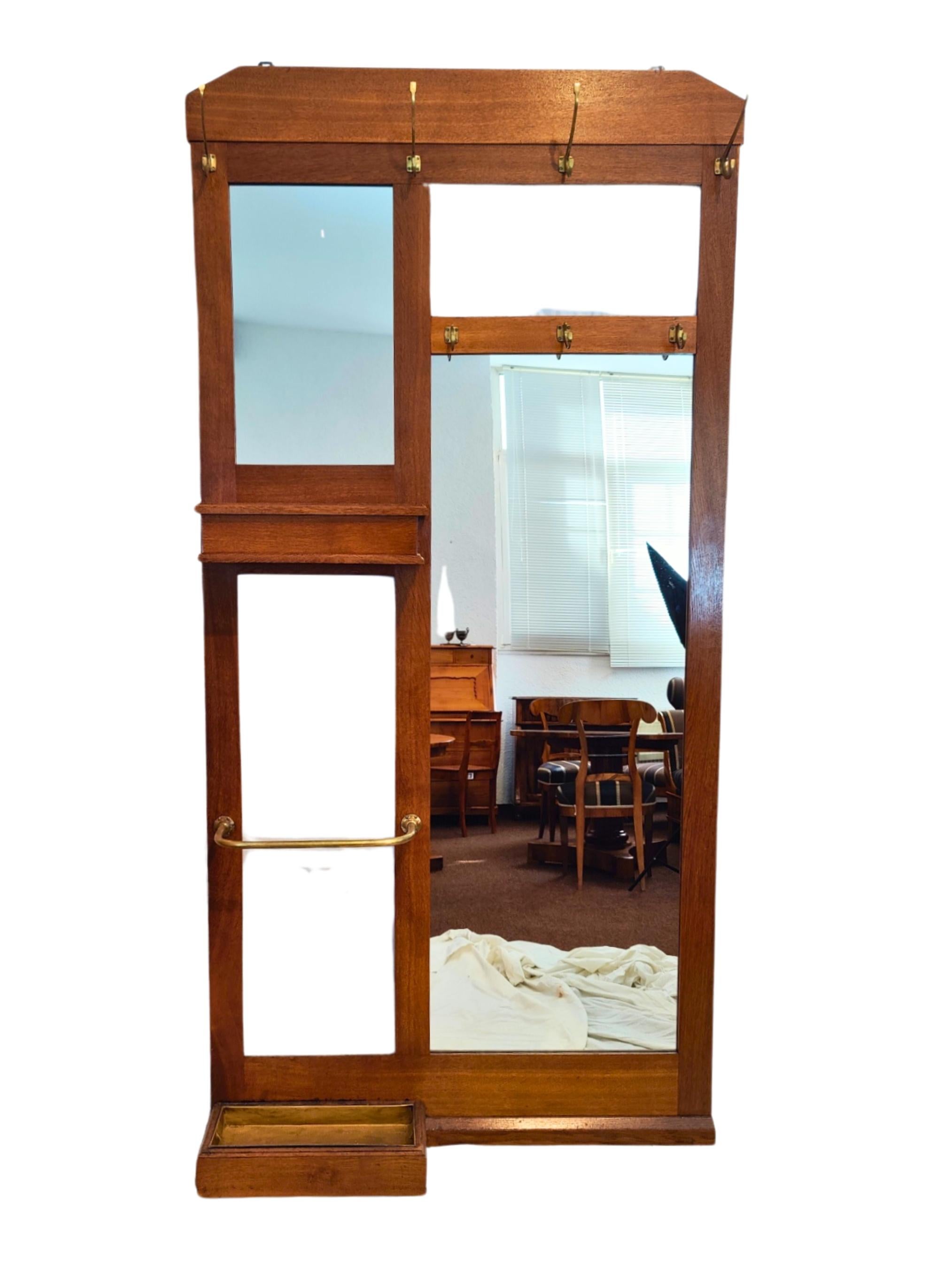 Appendiabiti da parete in legno di quercia in stile Art Nouveau tedesco