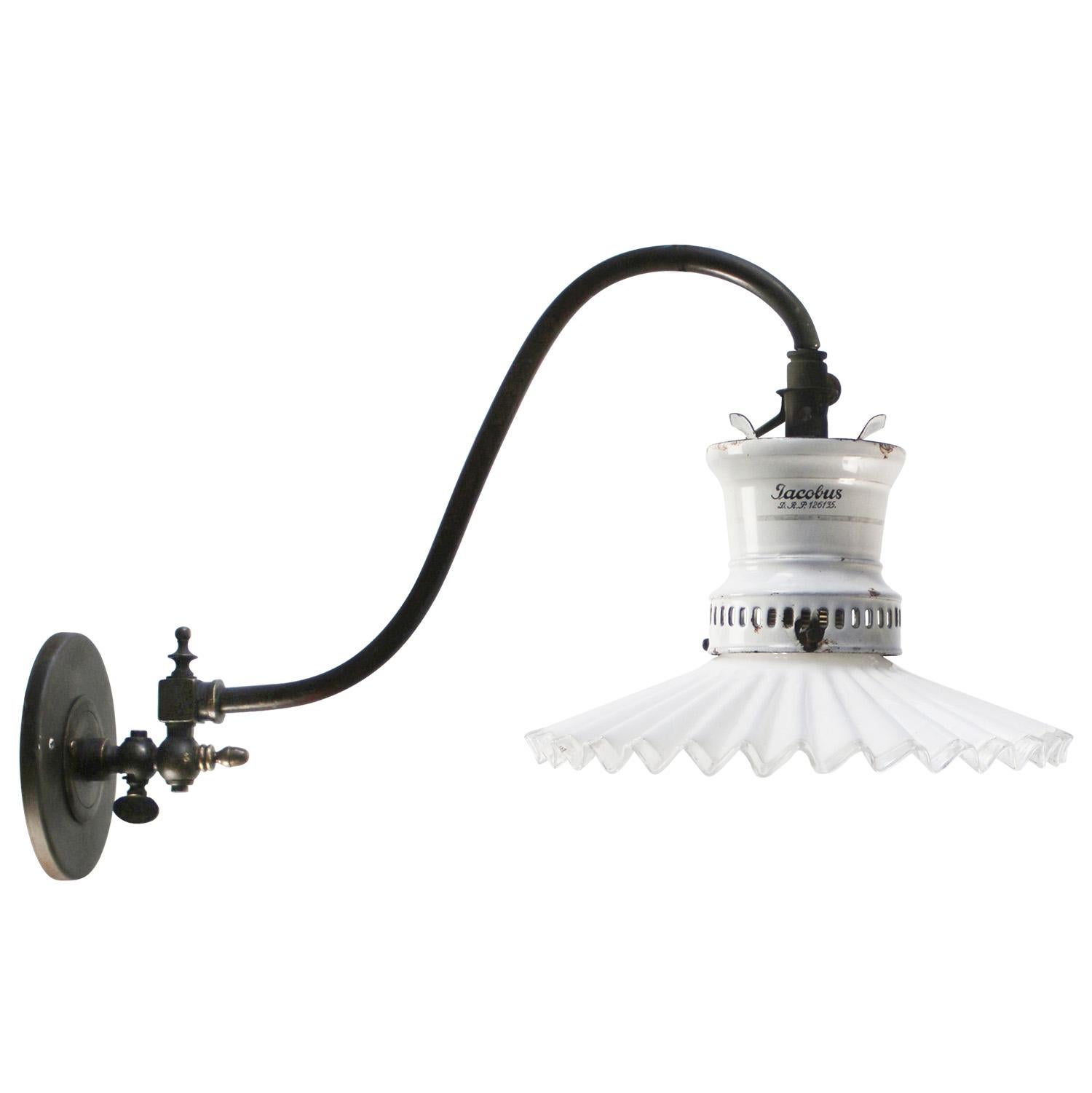 20th Century German Art Nouveau Opaline Glass Sconce Wall Lamp 1910 For Sale