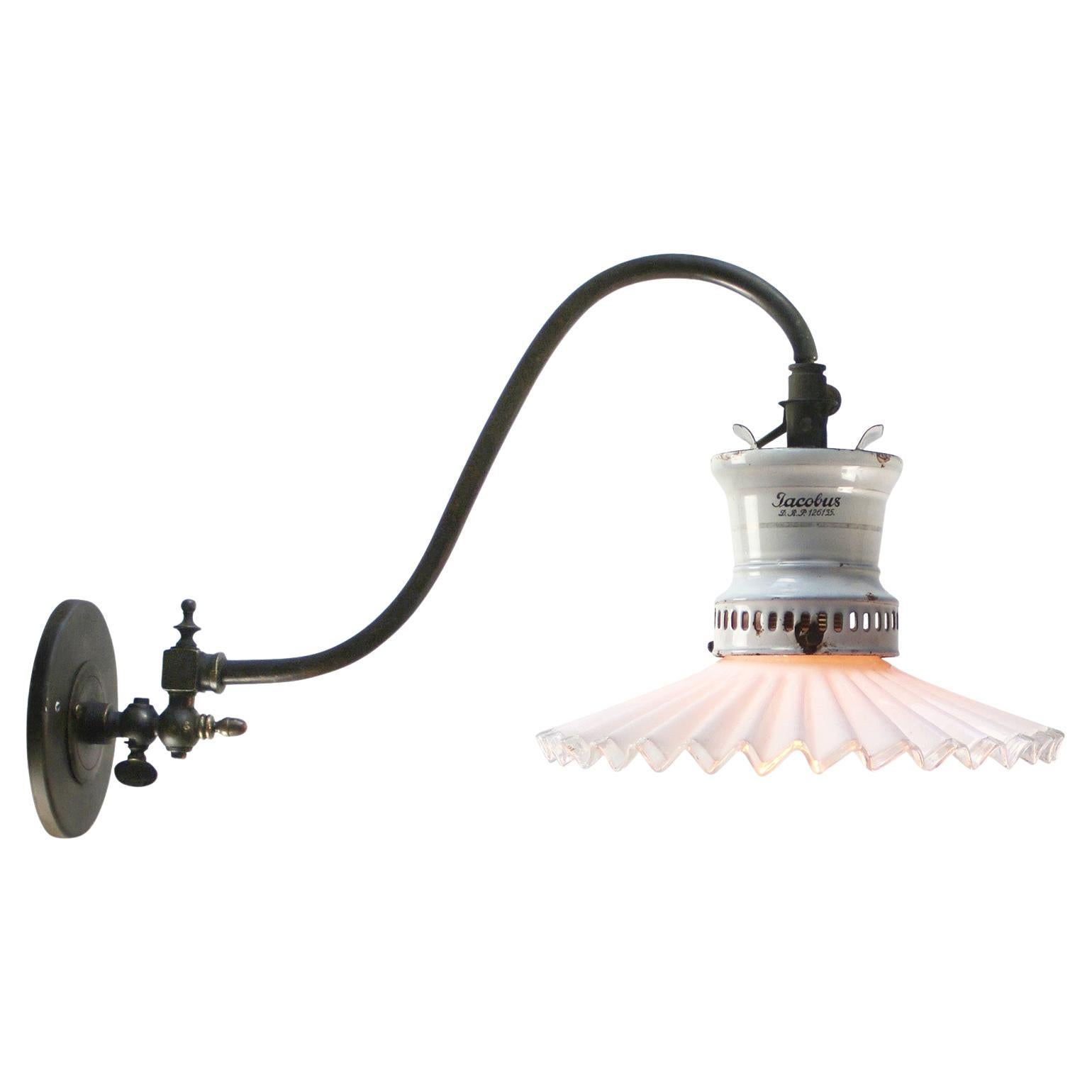 German Art Nouveau Opaline Glass Sconce Wall Lamp 1910 For Sale