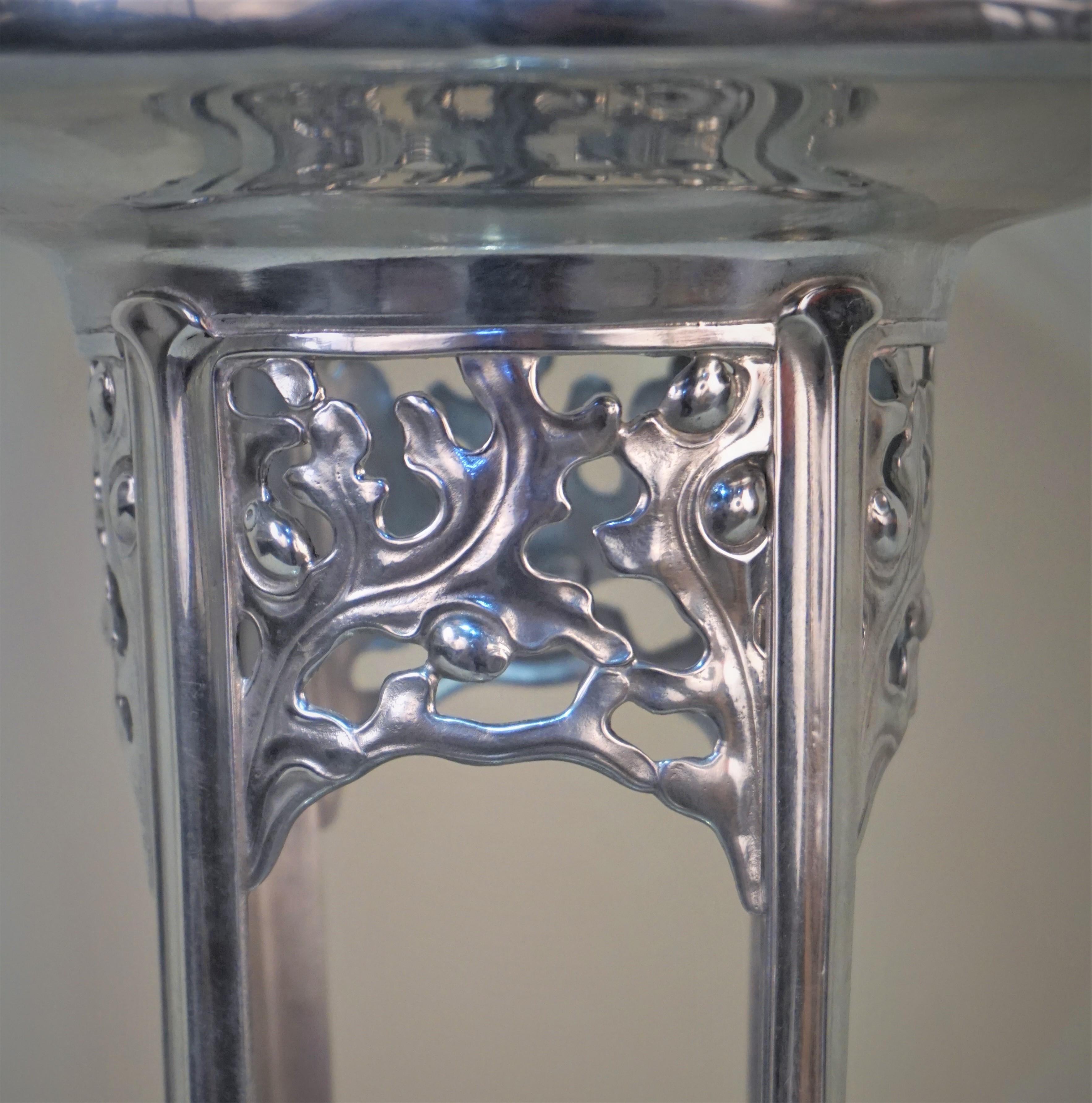 German Art Nouveau Pewter Center Piece In Good Condition For Sale In Fairfax, VA