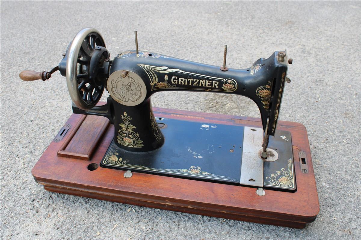 Deutsches Jugendstil-Porzellan- Nähmaschine 1890 GRITZNER Deutschland  im Angebot 7
