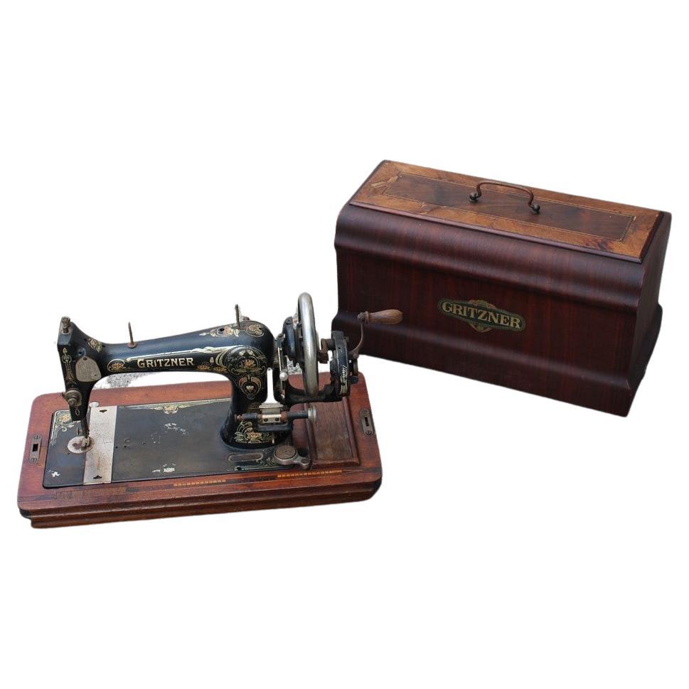 German Art Nouveau Portable Sewing Machine 1890 GRITZNER Germany  For Sale