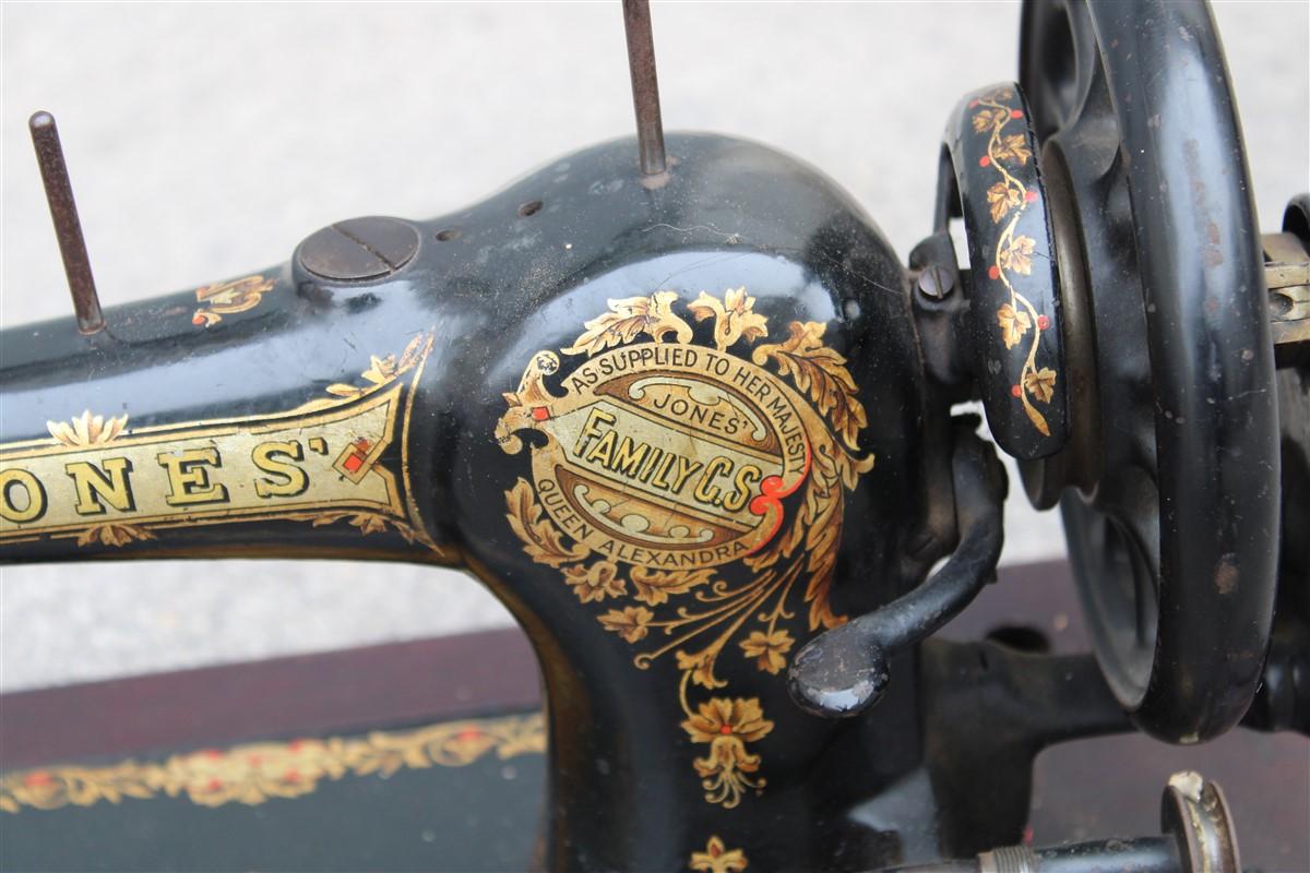 Late 19th Century German Art Nouveau Portable Sewing Machine 1890 JONES  For Sale