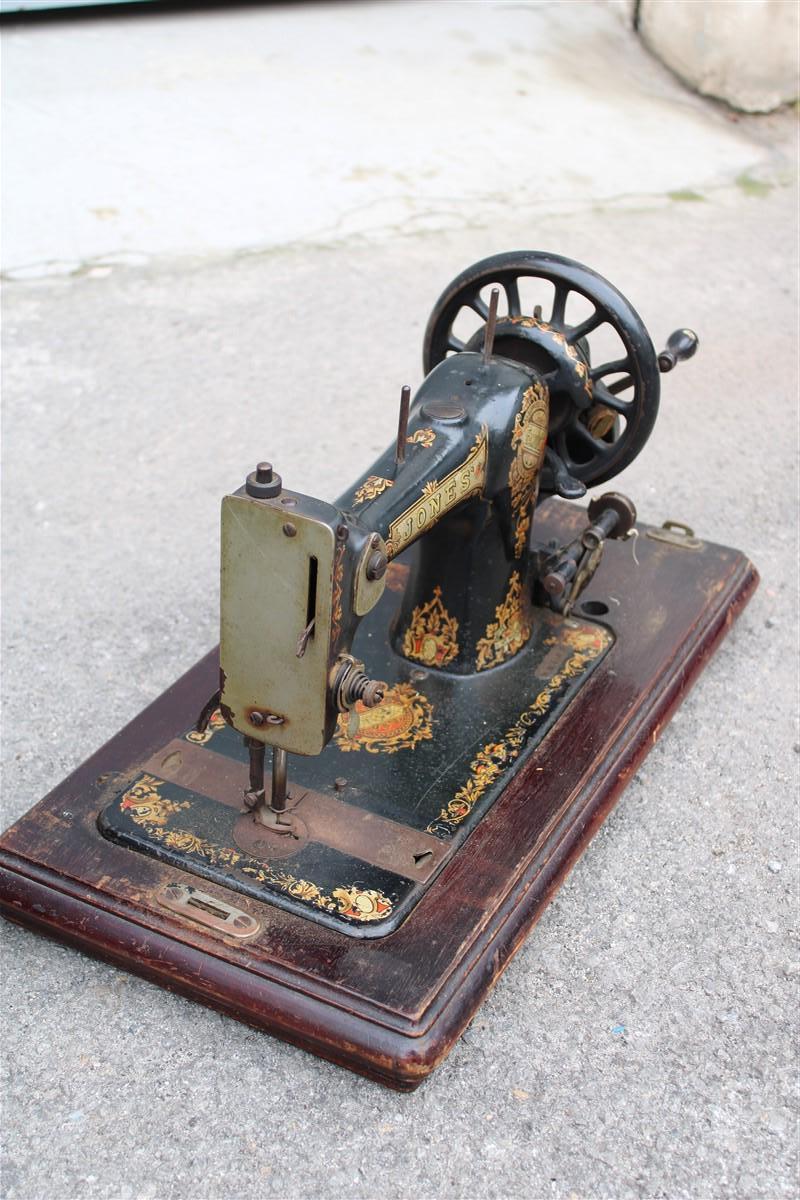 German Art Nouveau Portable Sewing Machine 1890 JONES  For Sale 2
