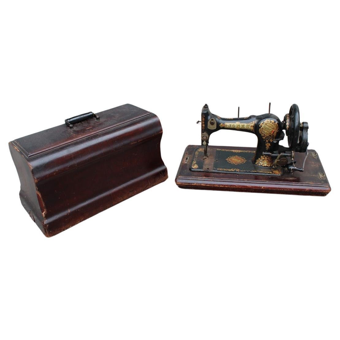 German Art Nouveau Portable Sewing Machine 1890 JONES  For Sale