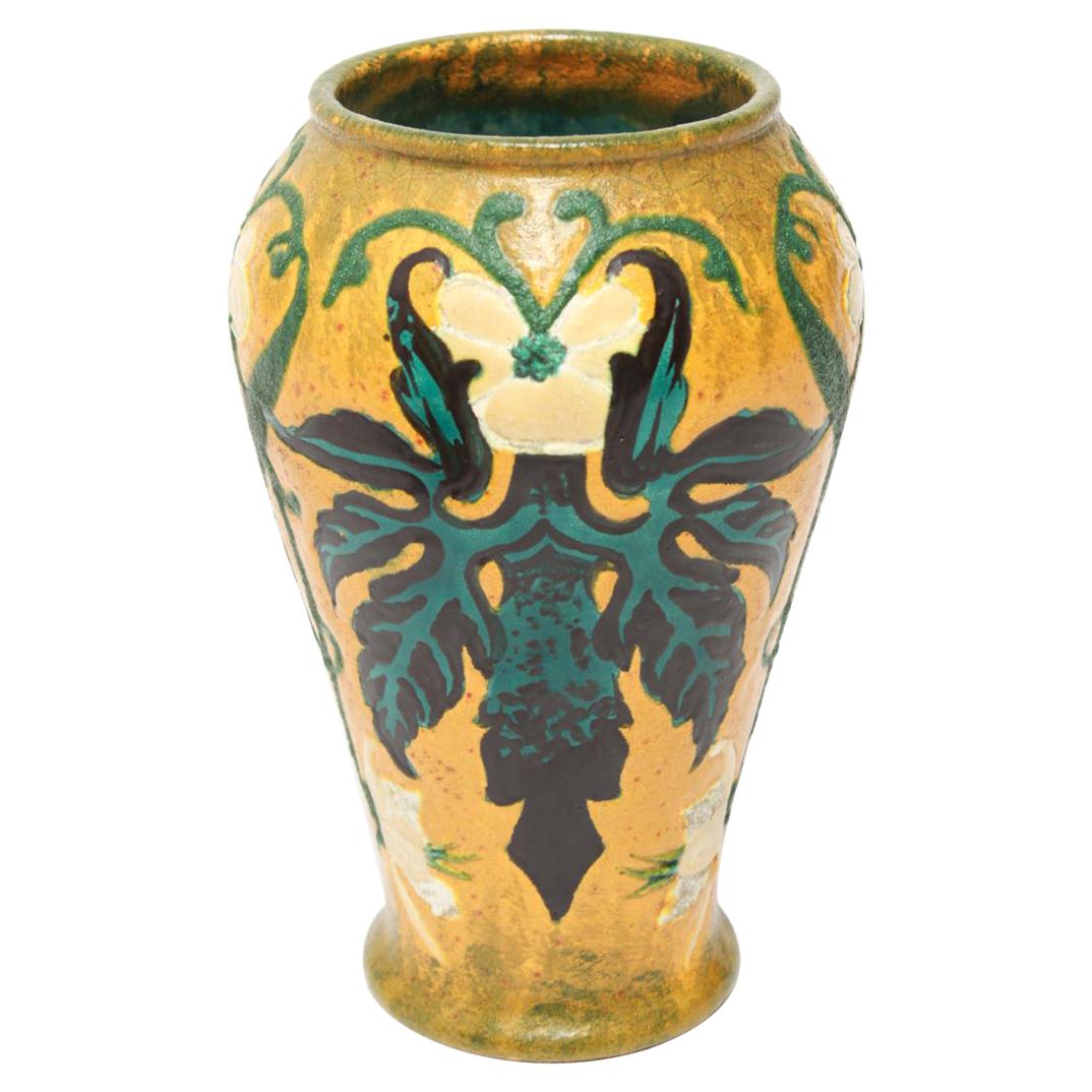 German Art Nouveau Royal Bonn Ruysdael Pottery Vase