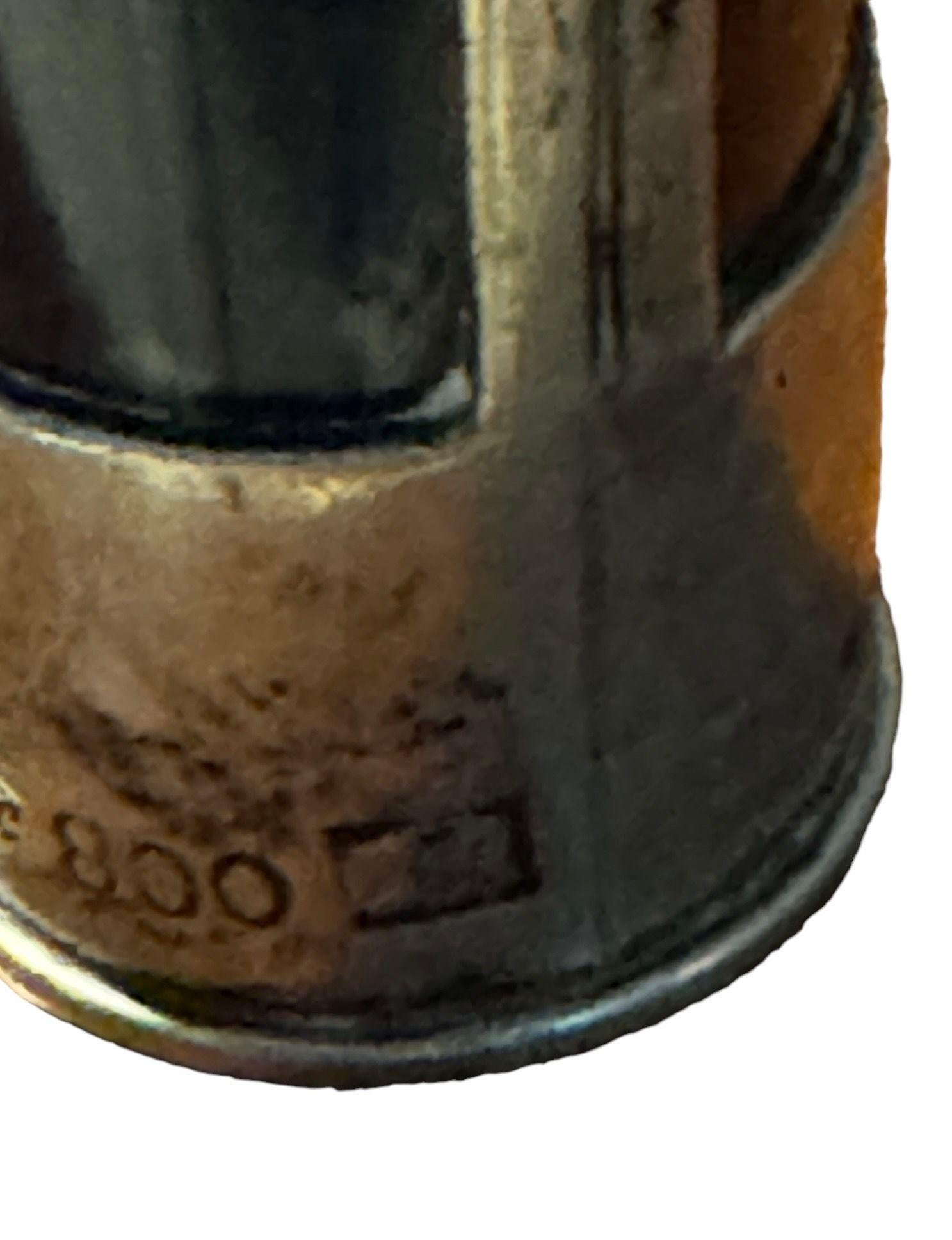 Sigillo tedesco Art Nouveau in argento e pietra dura blu, 1900 circa, con iniziali 