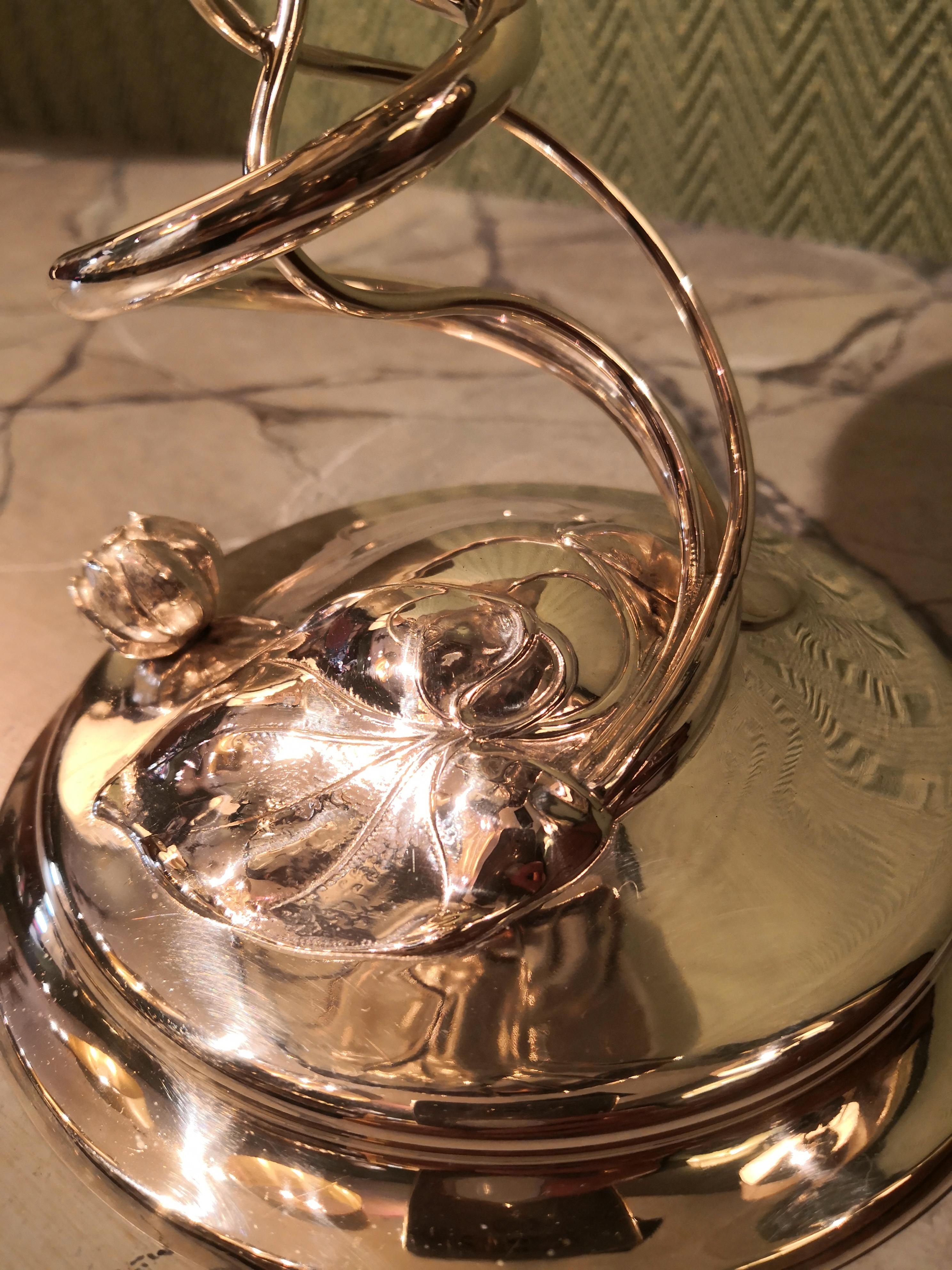 20th Century German Art Nouveau Silver Centerpiece Bowl