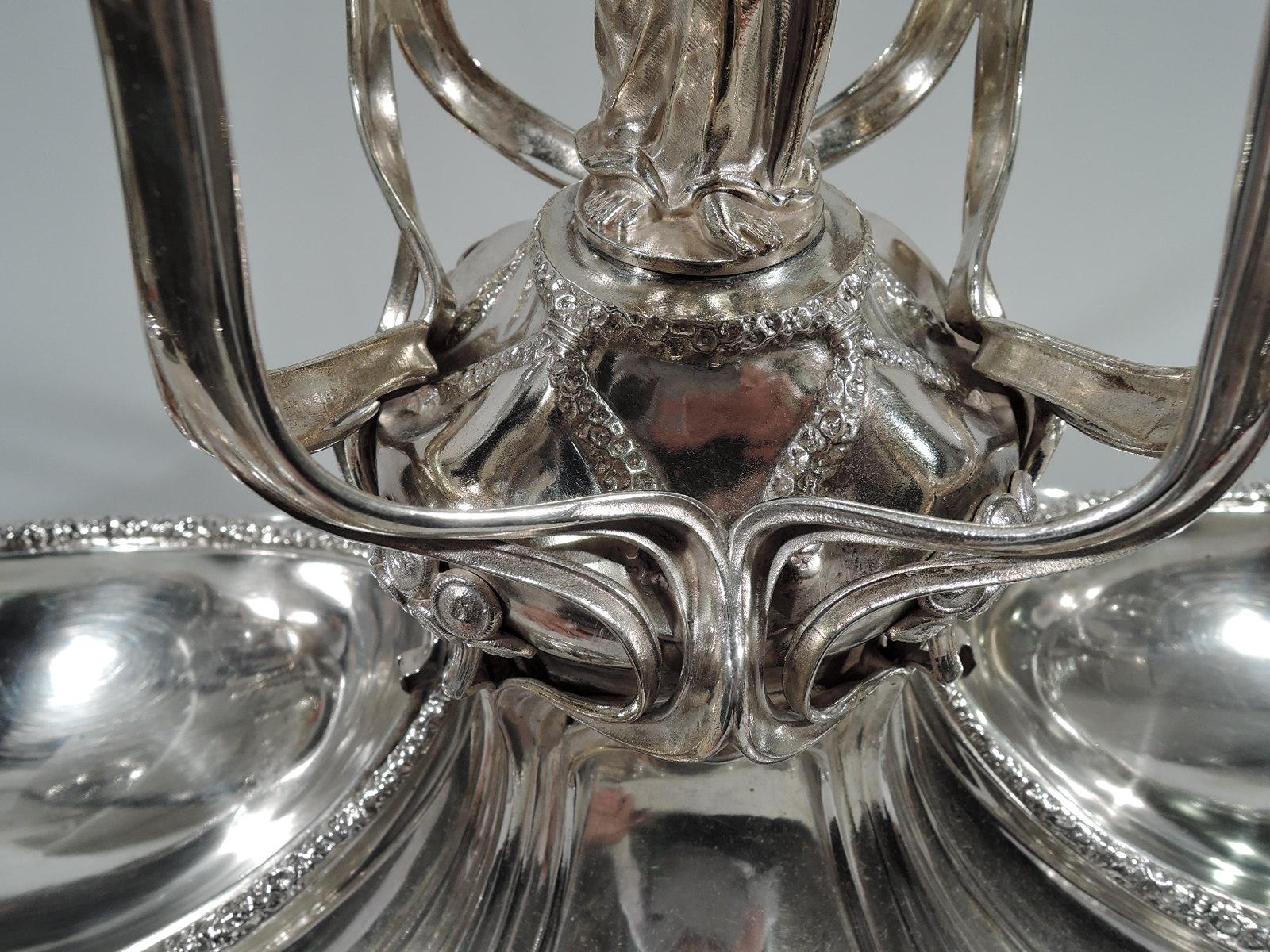 German Art Nouveau Silver Centerpiece with Alluring Jungfrau 8