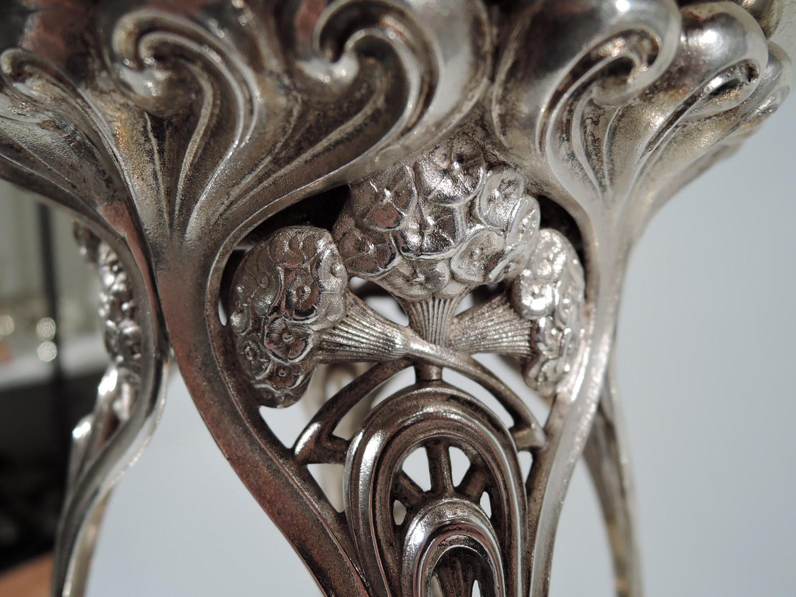 German Art Nouveau Silver Centerpiece with Alluring Jungfrau 9