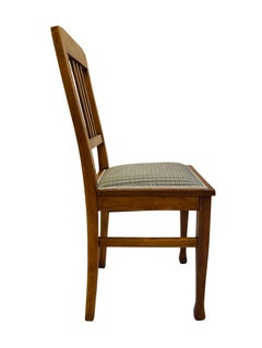 German Art Nouveau Solid Oak Chair with New Upholstery, circa 1900
