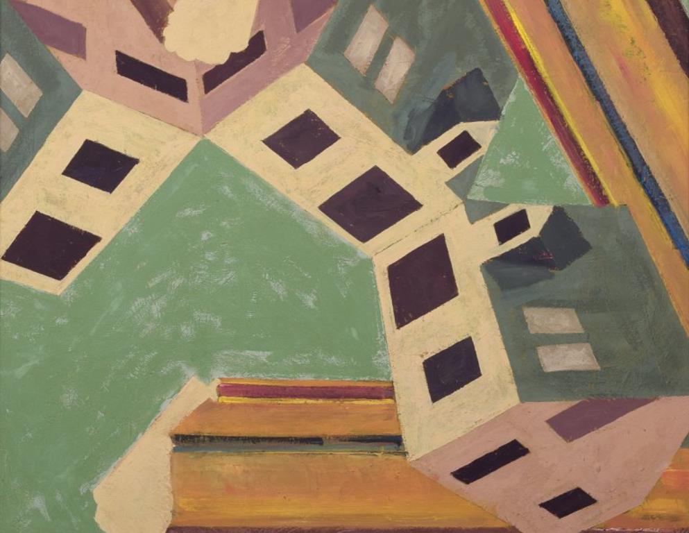 German artist. Óleo sobre lienzo. Composición de estructuras arquitectónicas. Alemán en venta