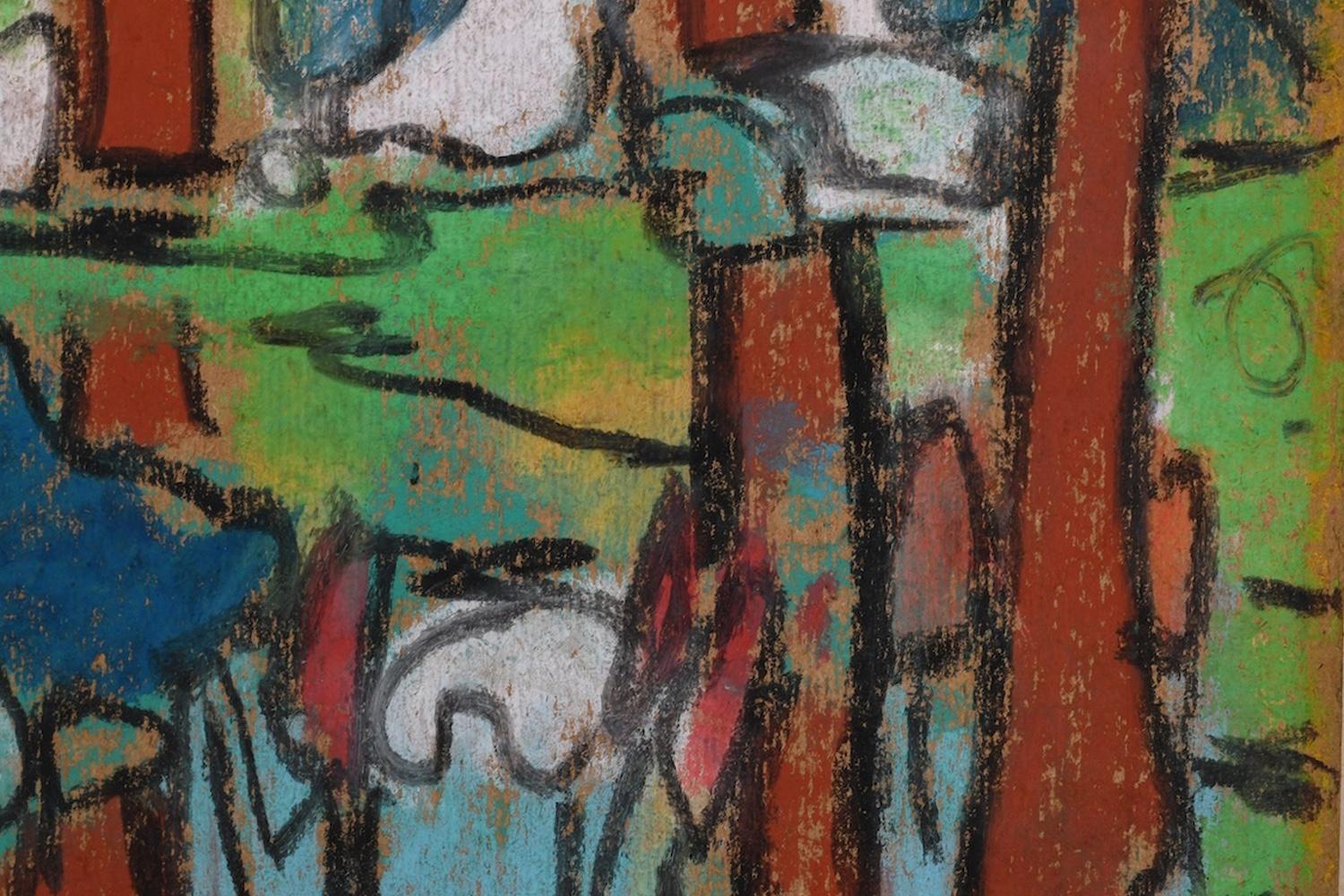 20th Century German Artist Oil Pastel 