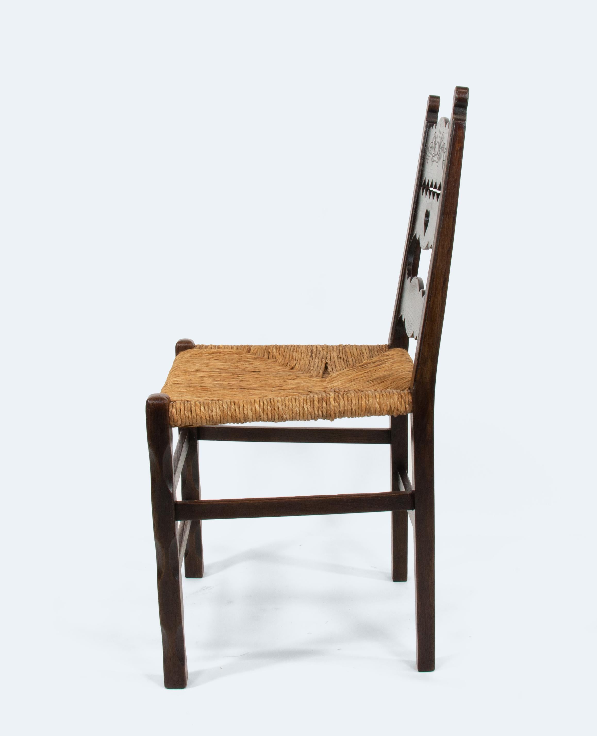 Tedesco German Arts and Crafts Chair Model No. 21 by Frido Witte, around 1908 in vendita