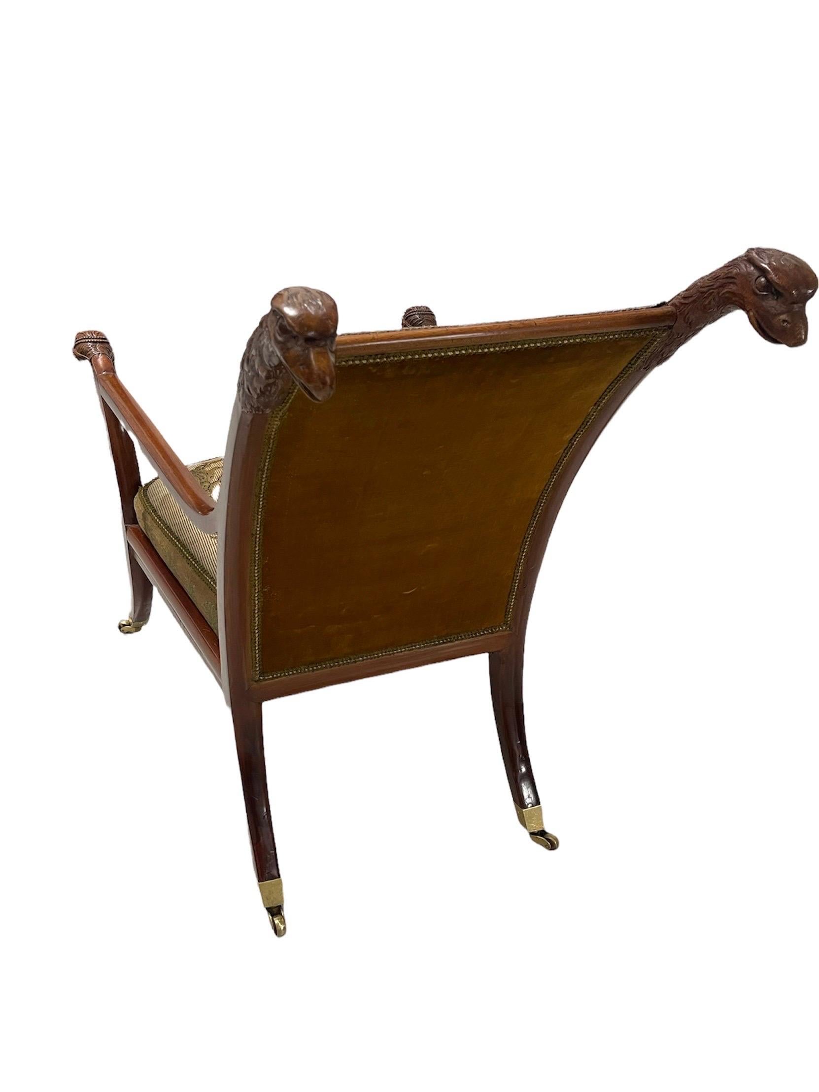 German Austrian Neoclassical Eagle Form Armchair For Sale 4
