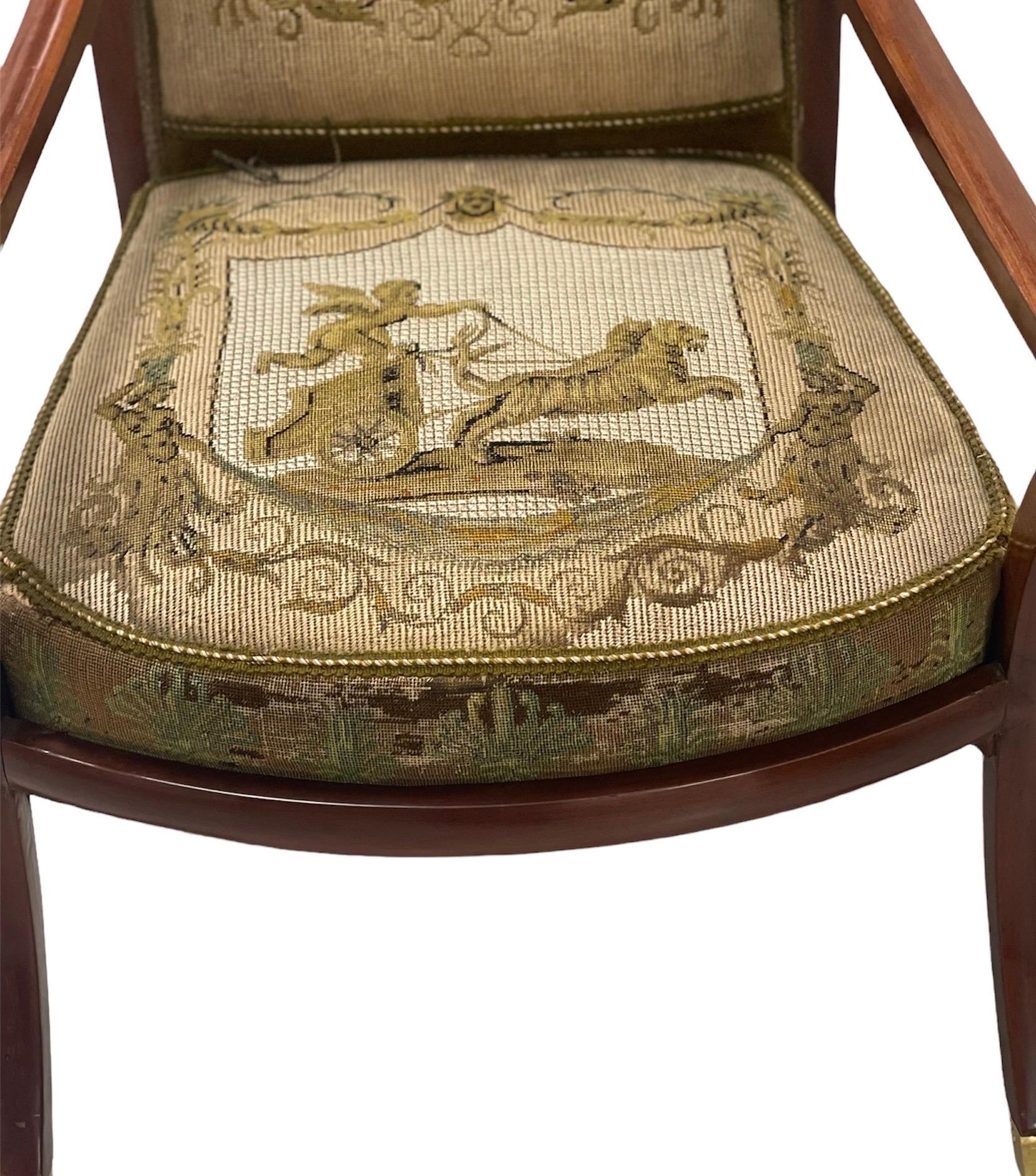 German Austrian Neoclassical Eagle Form Armchair For Sale 3