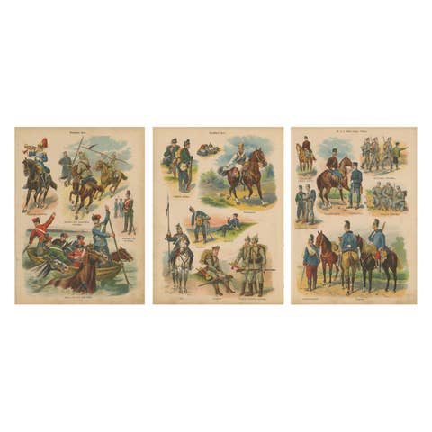 German & Austro-Hungarian Military Uniforms – Cavalry, Infantry, Artillery, 1890
