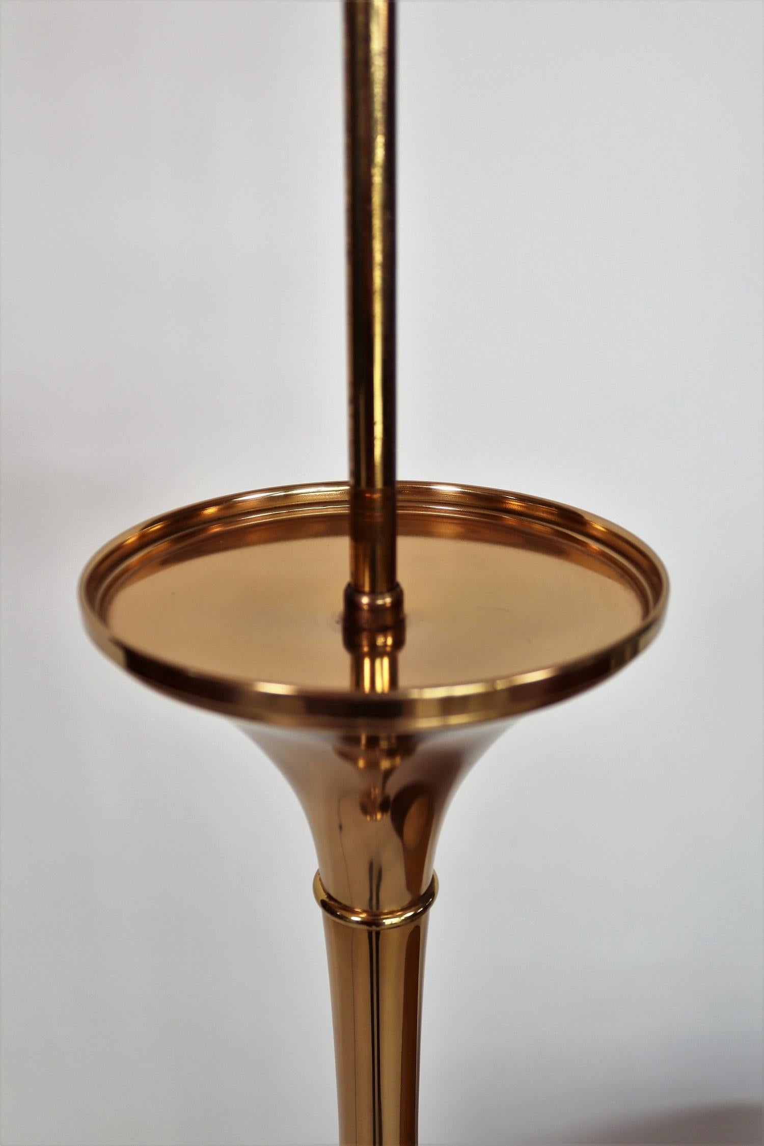 German Bamboo Floor Lamp in Brass by Ingo Maurer, 1960s 5