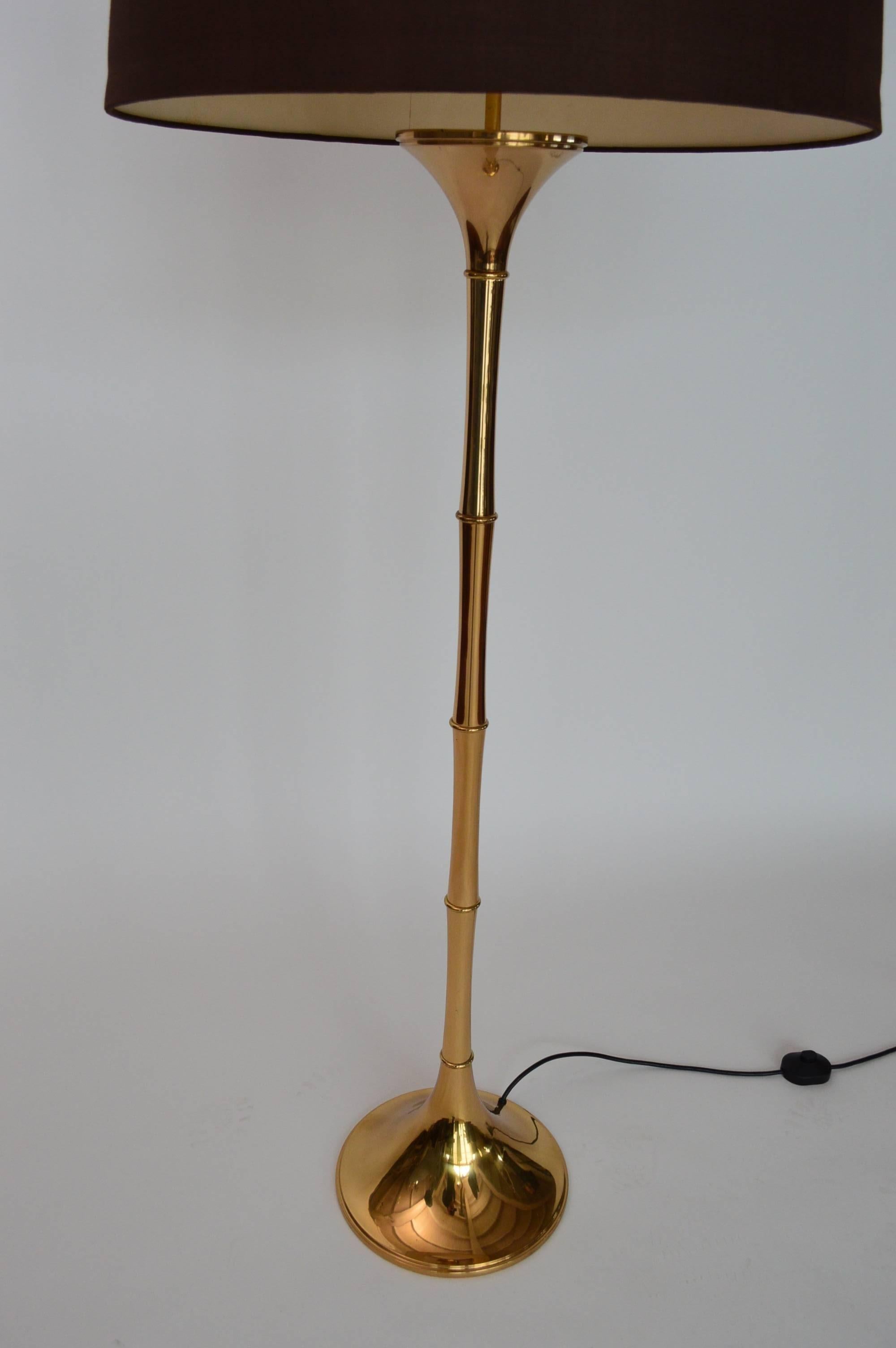 German Bamboo Floor Lamps in Brass by Ingo Maurer, 1960s In Good Condition In Morazzone, Varese