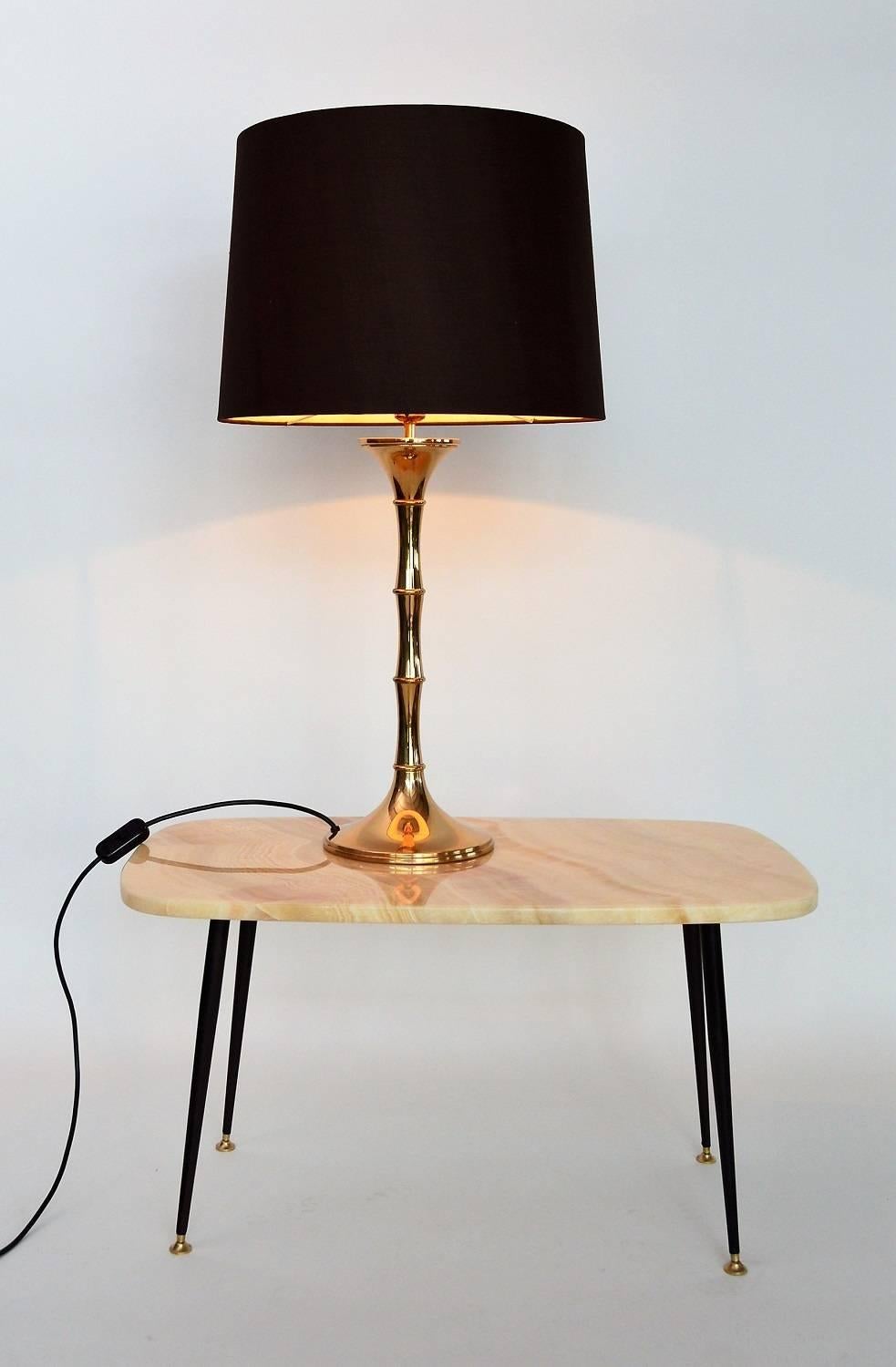 German Bamboo Table Lamp in Brass by Ingo Maurer, 1960s 3