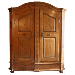 Antique German Baroque Bodensee Armoire, Pine, 18th Century