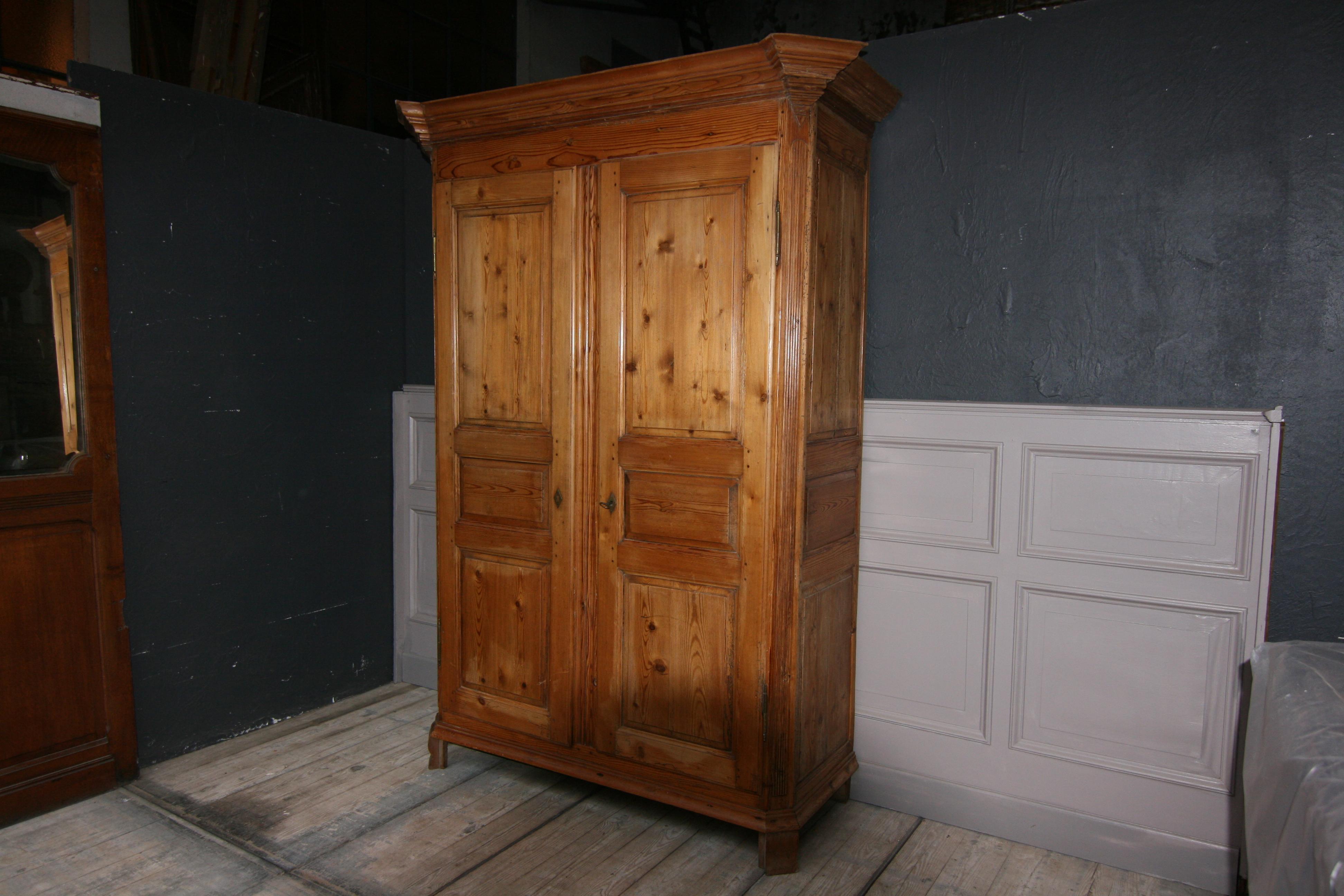 19th Century German Baroque Cabinet Made of Pine
