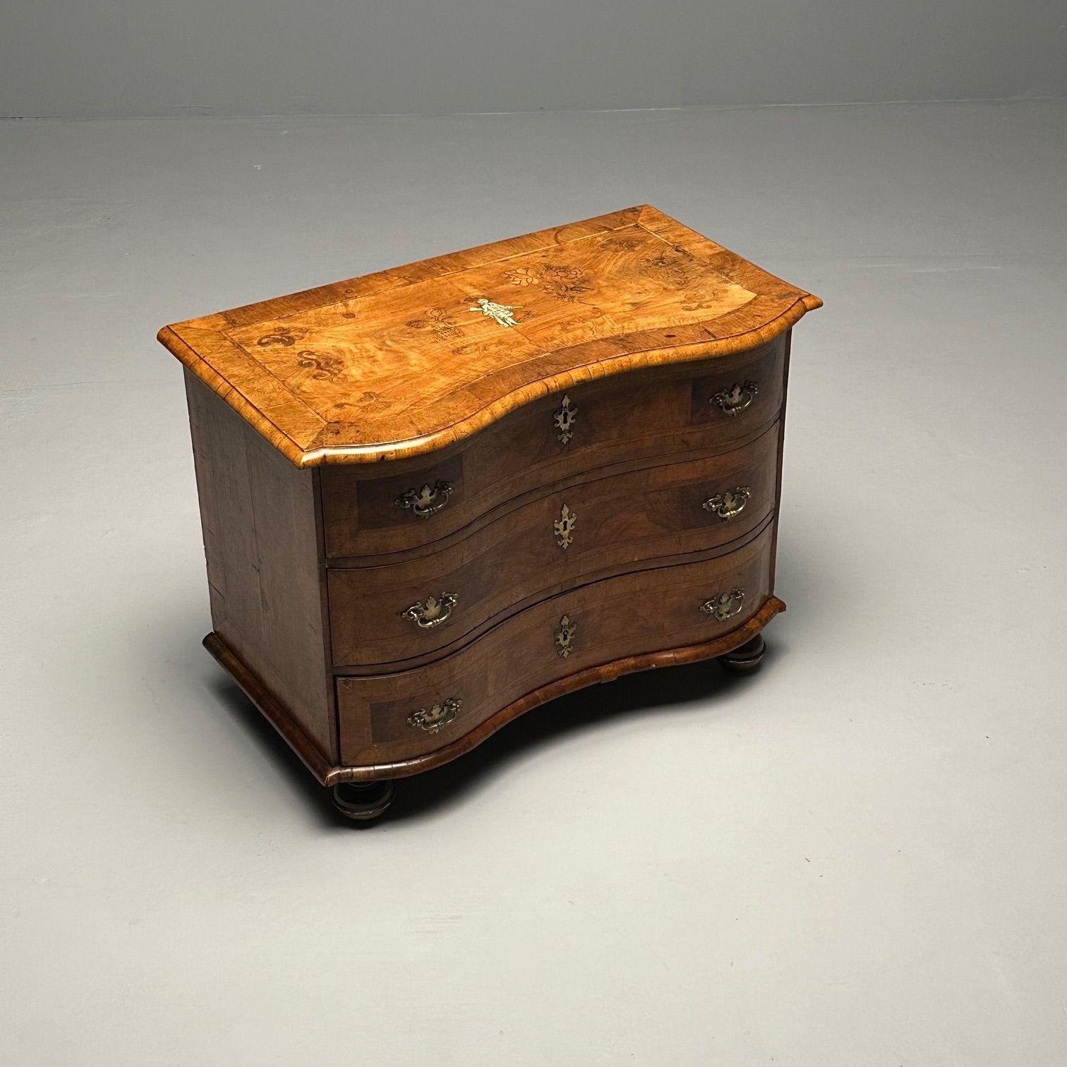 Late 18th Century German Baroque Fruit Wood Marquetry Inlaid Cabinet / Commode, Gulc Nachi For Sale