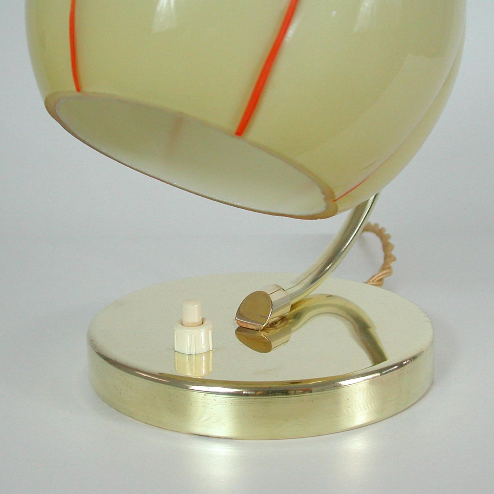 German Bauhaus Art Deco Brass and Opaline Table Lamp, 1930s 8