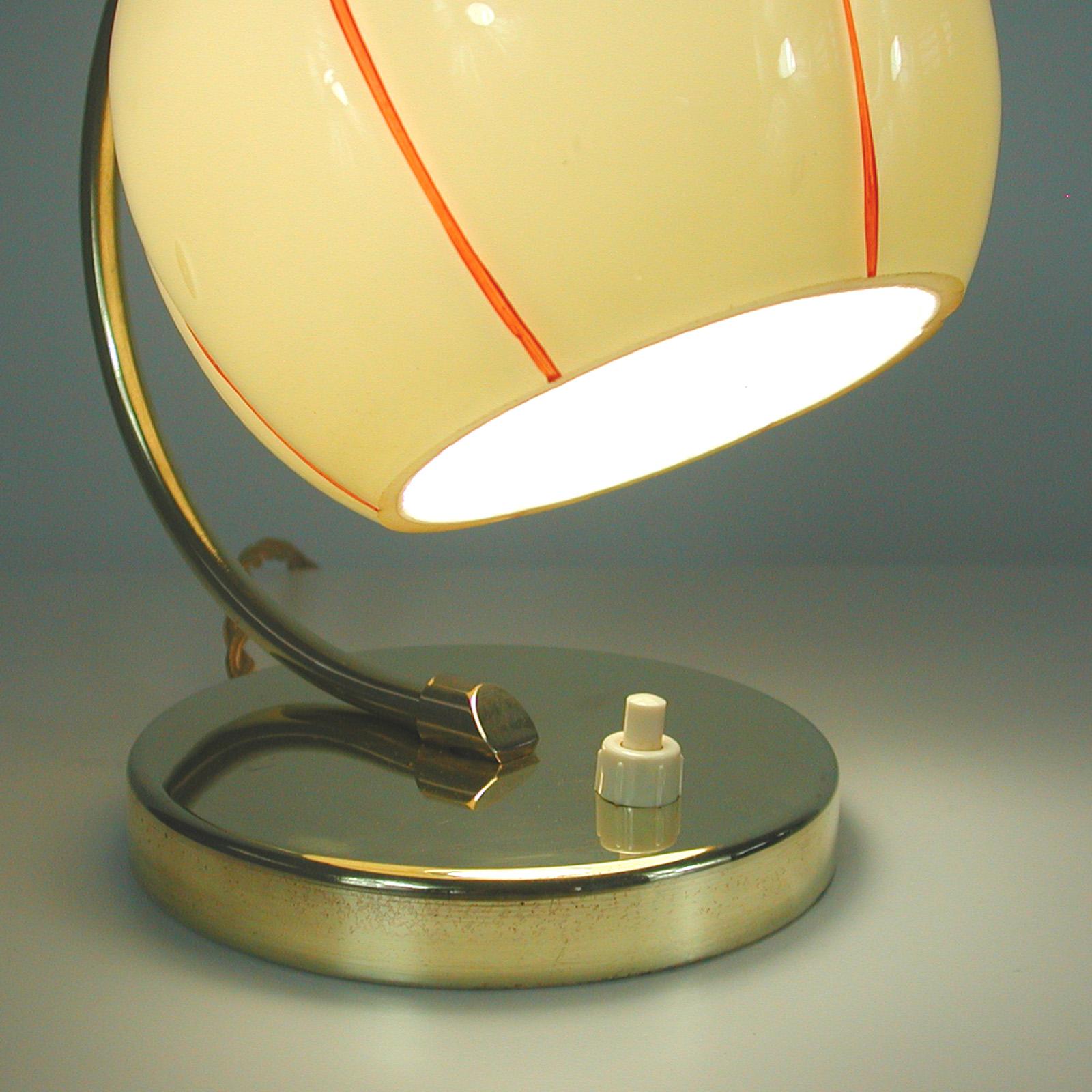German Bauhaus Art Deco Brass and Opaline Table Lamp, 1930s 10