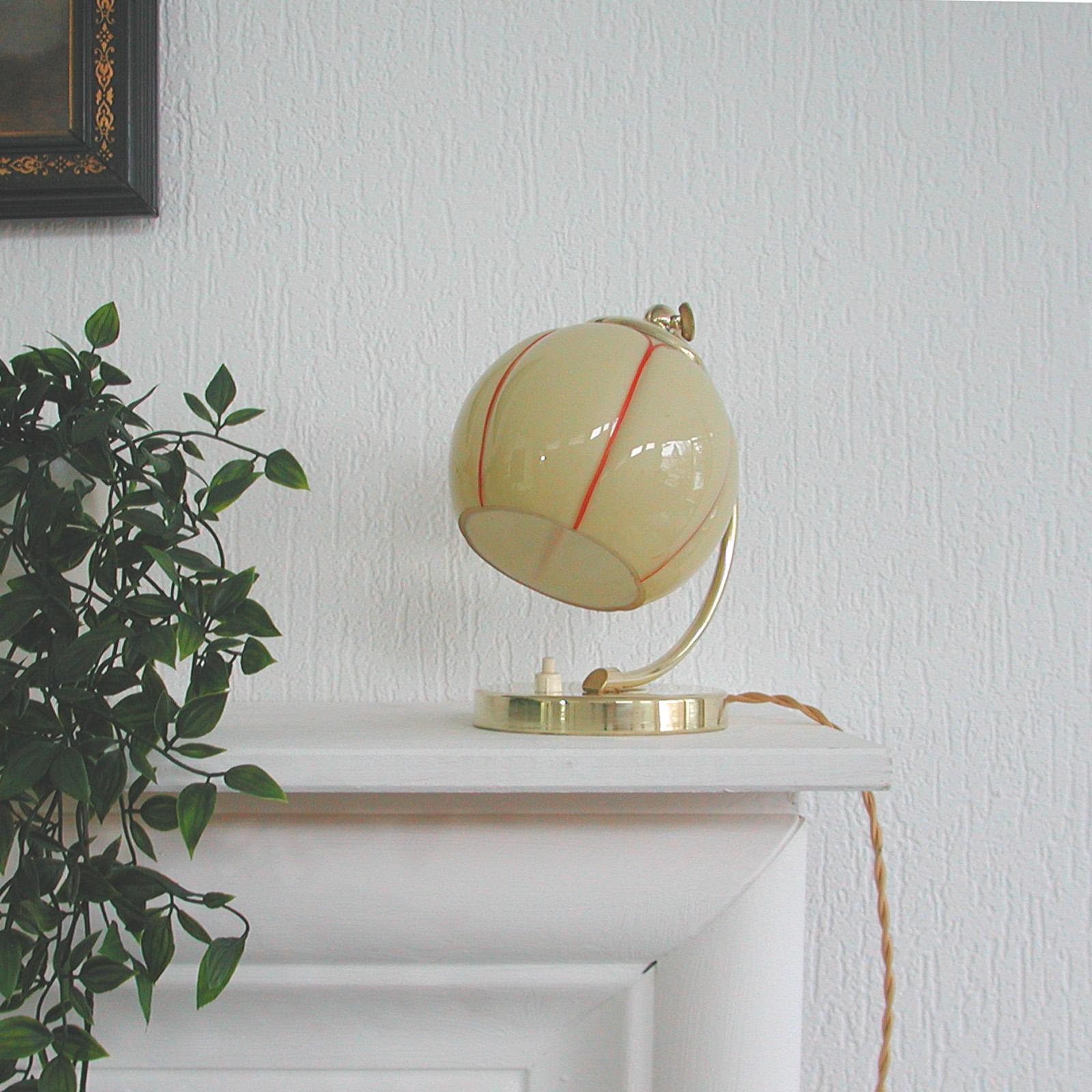 German Bauhaus Art Deco Brass and Opaline Table Lamp, 1930s 12