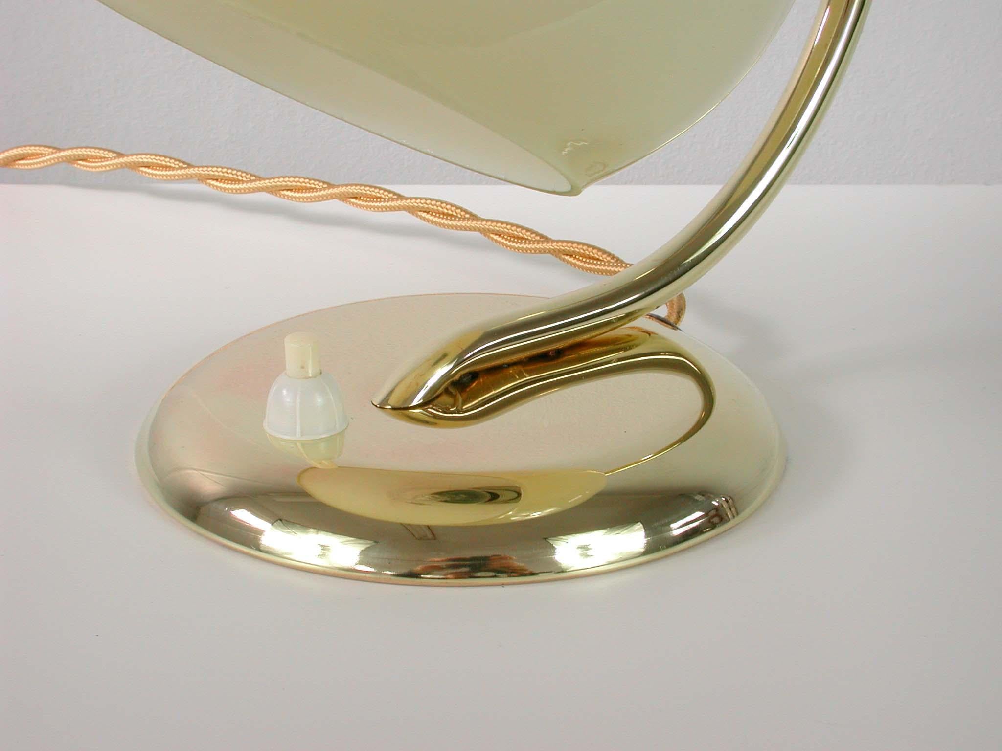 German Bauhaus Art Deco Brass and Opaline Table Lamp Sconce, 1930s 6