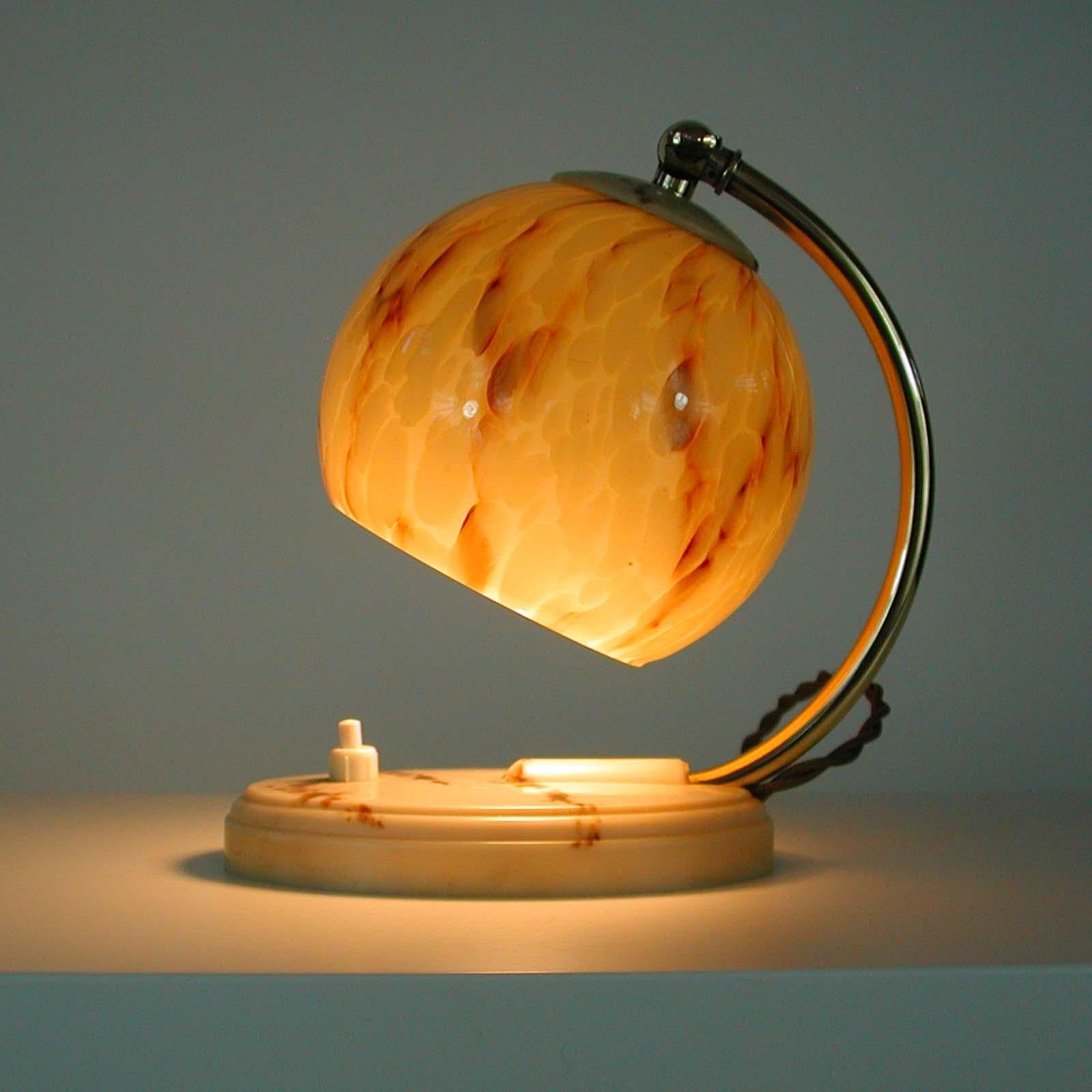 German Bauhaus Art Deco Opaline Table Lamp Sconce, 1930s 7