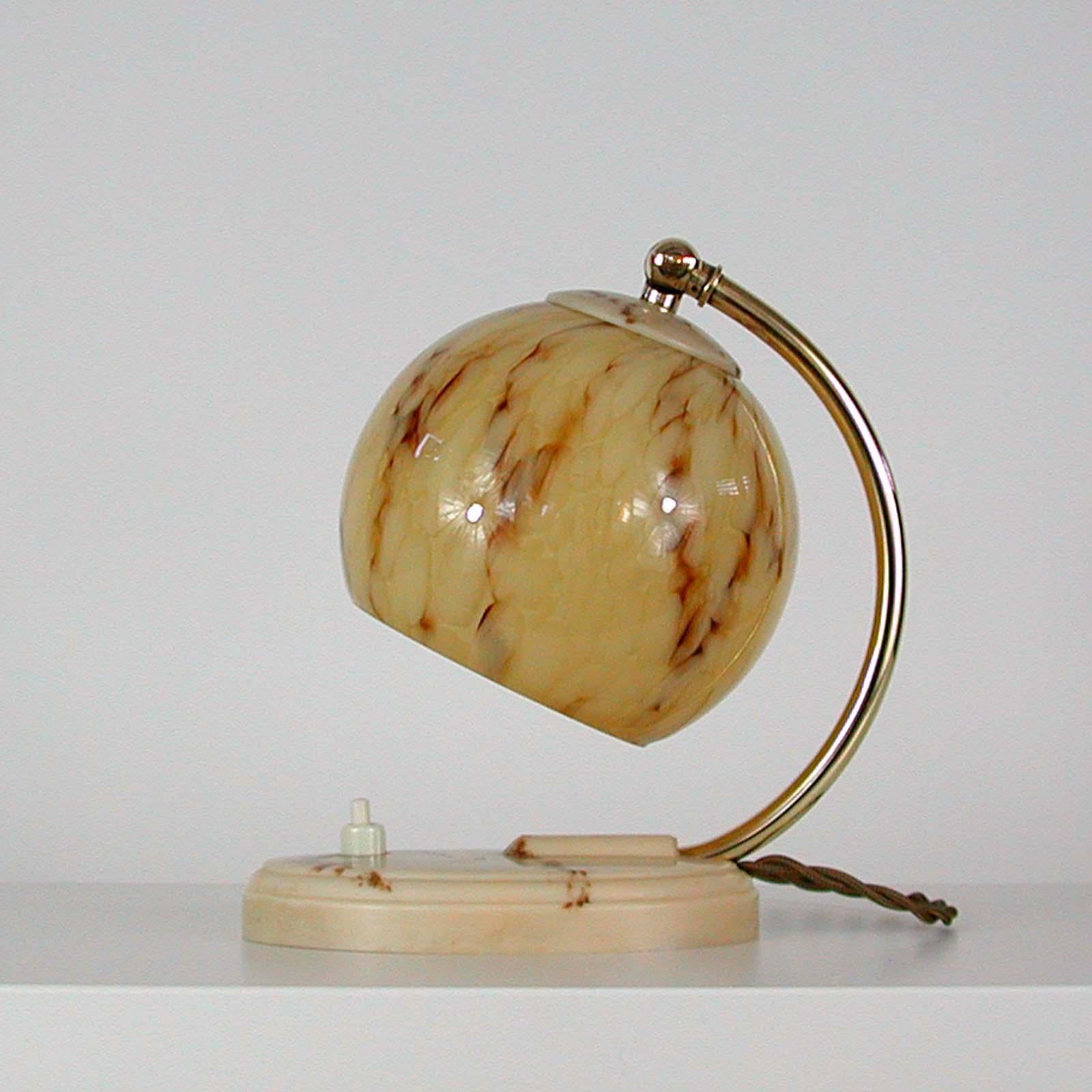 German Bauhaus Art Deco Opaline Table Lamp Sconce, 1930s In Good Condition In NUEMBRECHT, NRW