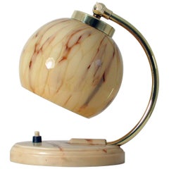 Vintage German Bauhaus Art Deco Opaline Table Lamp Sconce, 1930s