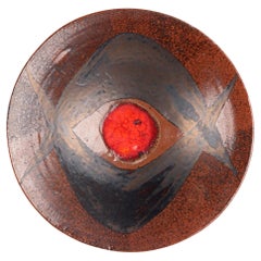 Bol ou plaque en poterie d'art attribuée au Bauhaus allemand
