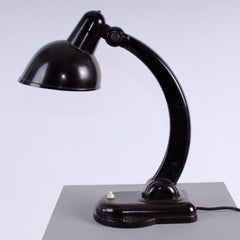 German Bauhaus Brown Bakelite Christian Dell Heinrich Römler Table Lamp, 1940s