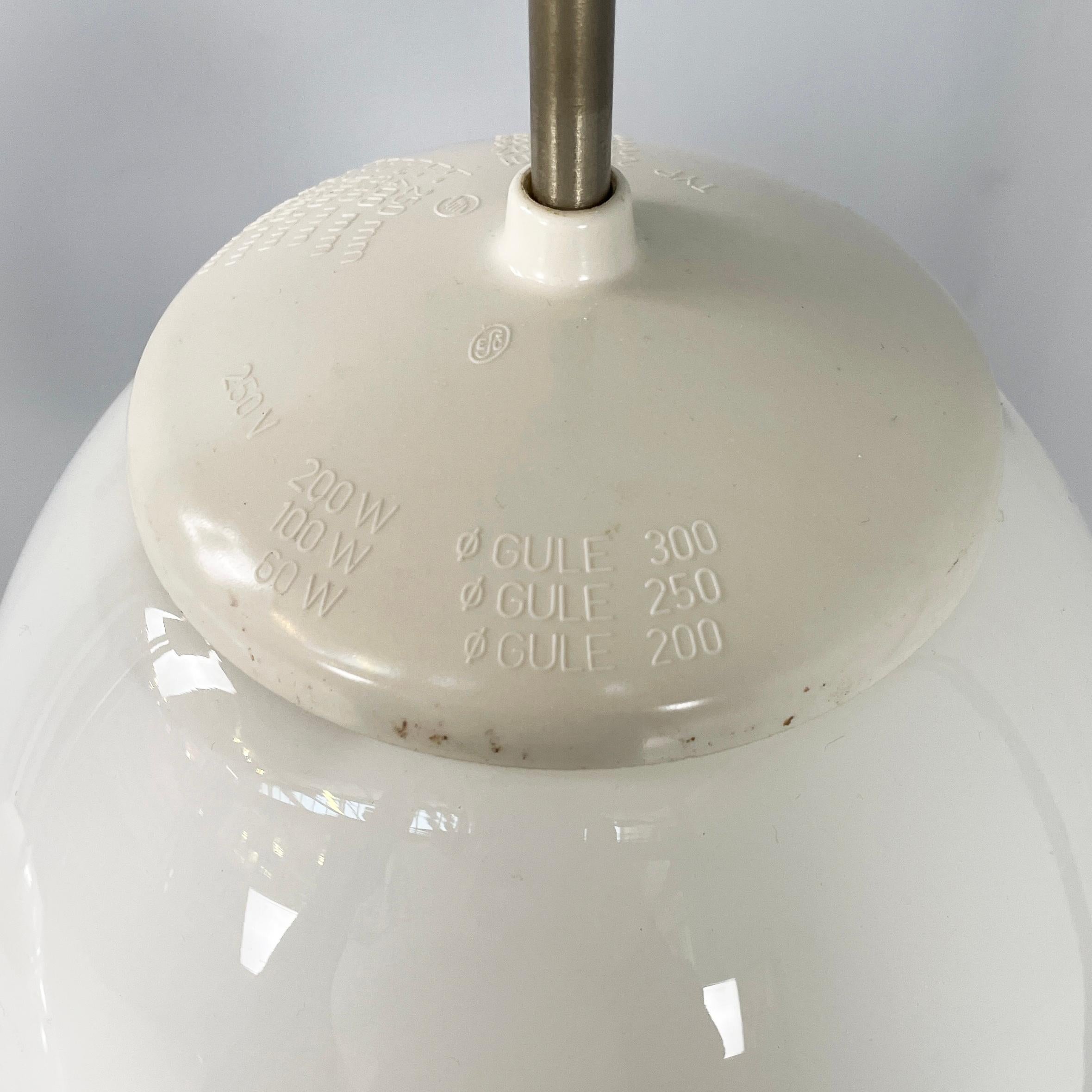 German Bauhaus Chandelier in opaline glass, white plastic and metal, 1920s For Sale 5